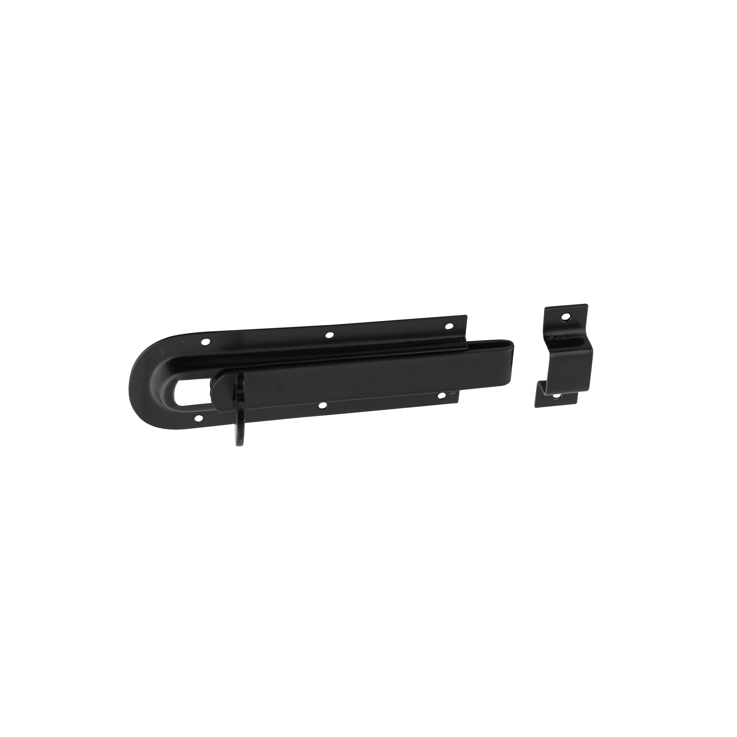 Schlossriegel mit geradem Riegel für Gartentore schwarz - WZD | schwarz | 46 mm Verriegelungsbolzen mit geradem Riegel für Tore, schwarz WZD, schwarz, 140 mm, 140x46x1,0 mm, DC01-Baustahl.