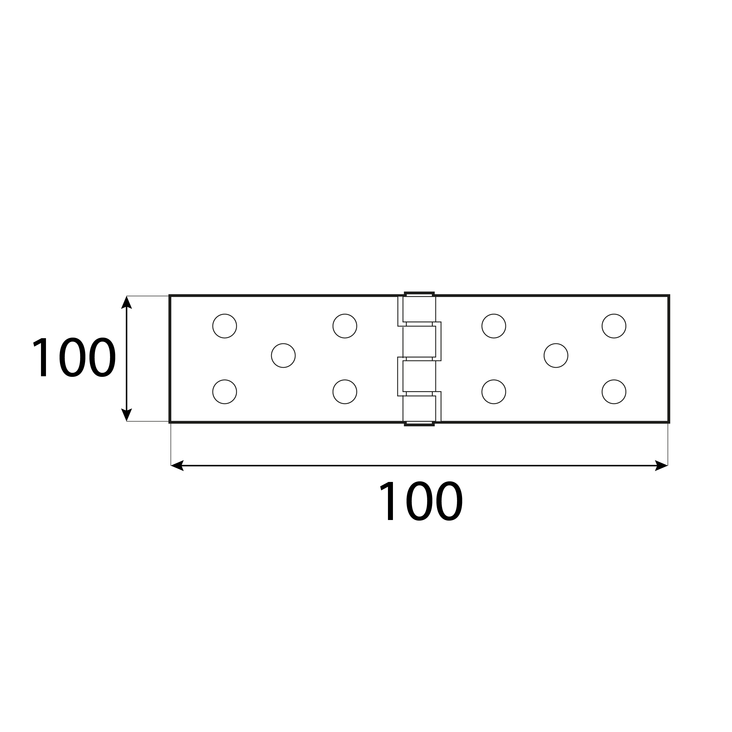 Zawias płaski budowlany splatany - Z 100/45 | 100 mm | Srebrny | 100 mm