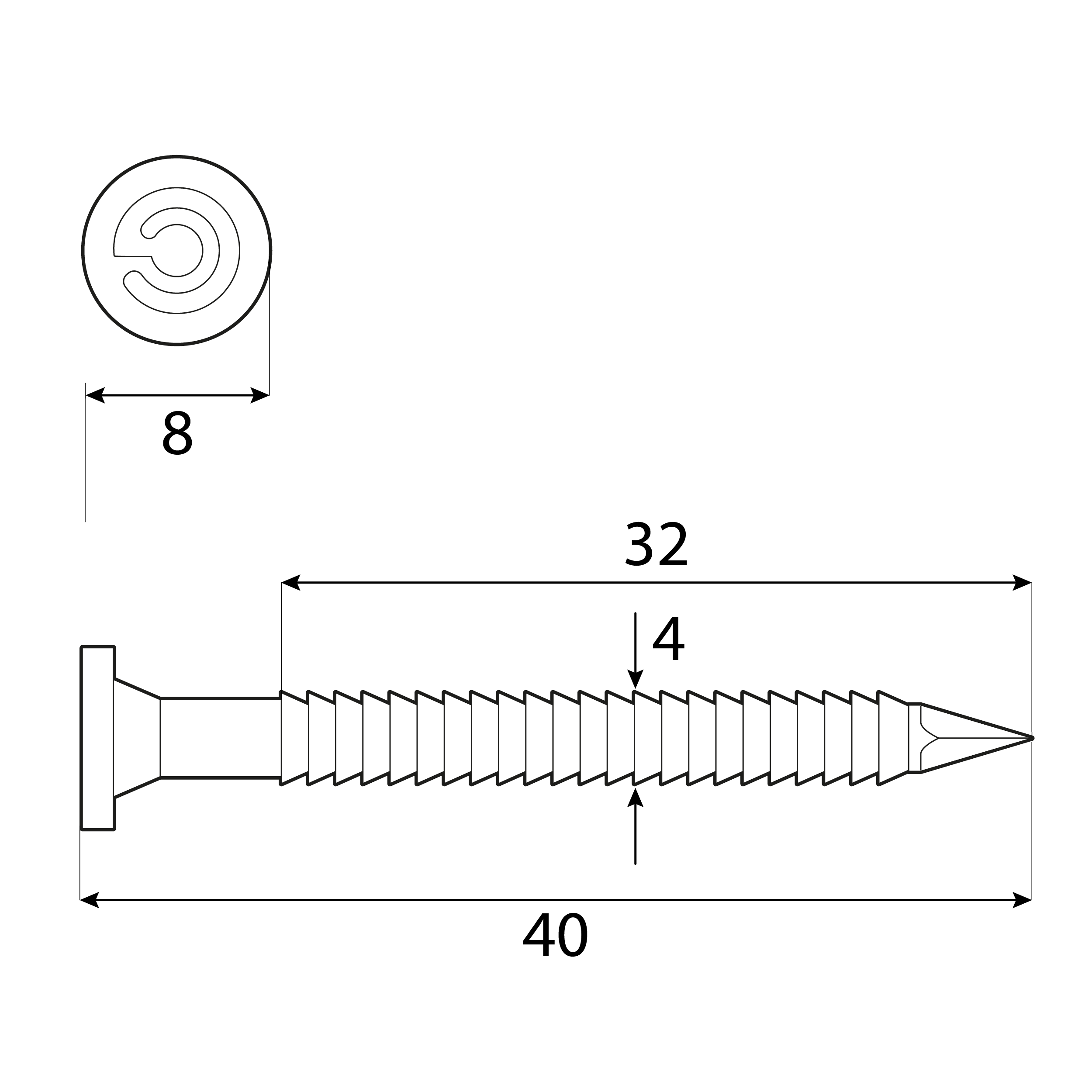 Ankernägel ANCHOR - ANG | 4 x 40 mm | verzinkt | 1 kg ANCHOR ANG Tischlernägel, 4x40 mm, Silber, 1 kg, 40x4,0 mm.