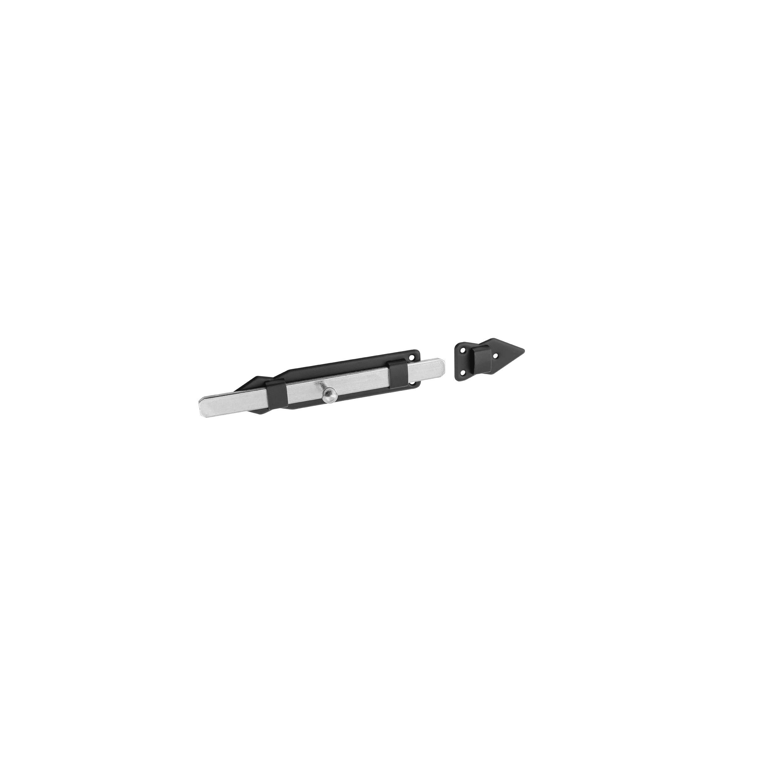 Schlossriegel mit geradem Riegel für Gartentore - WPS | schwarz | 41 mm Fallenschloss mit geradem Riegel für WPS-Tore, schwarz, 300 mm, 300 x 41 mm, Baustahl DC01 2.