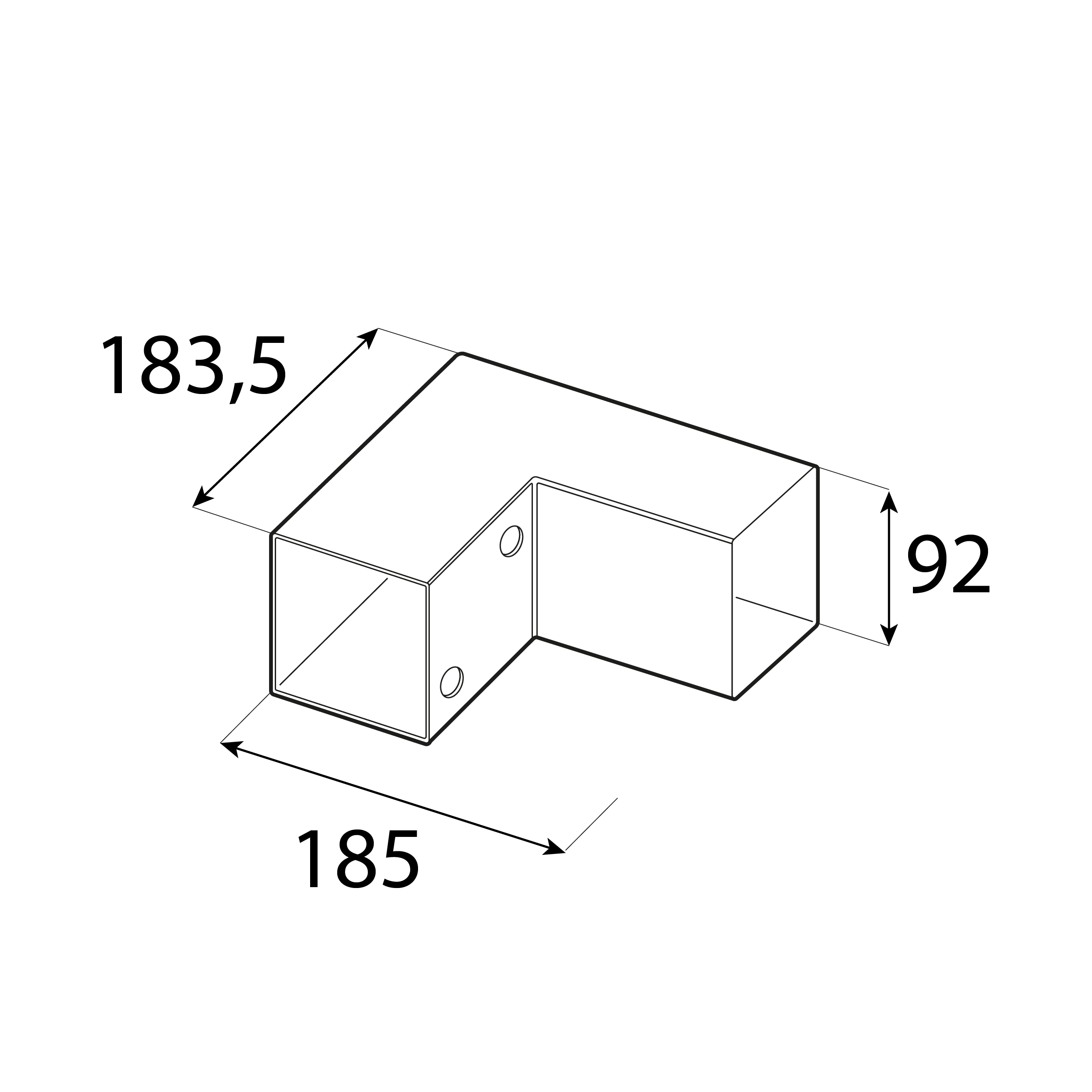 Łącznik belki kwadratowej do pergoli ciesielski - GPL 90 | 92x185x183 mm | czarny