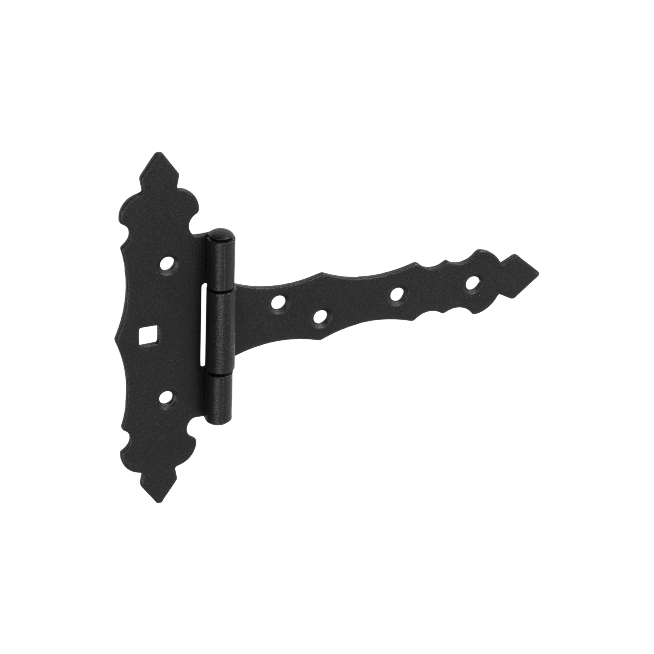 Dekoratives Torband Scharnier - ZOB | schwarz | 125 mm Dekoratives Torband fĂŒr Tor- und SchlupflĂ€den ZOB 125, 125 mm, schwarz, 30 mm, 130x125x30x2,0 mm.