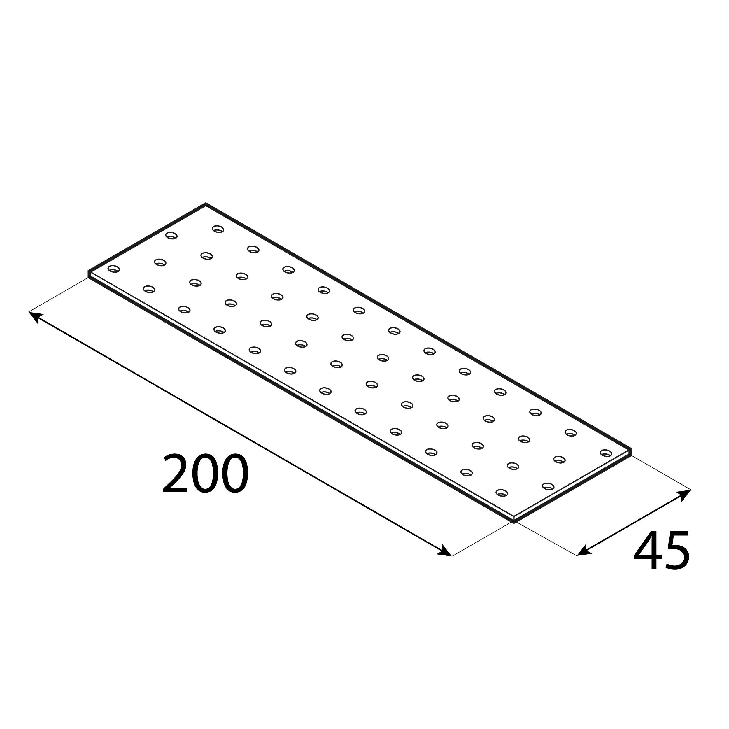 Lochplatte Lochplattenstreifen Flachverbinder Holzverbinder feuerverzinkt - PP 28 | 200x40 mm | 2 mm Lochblech-Flacheisen PP 28, 200x40 mm, 2 mm, 40x200x2,0 mm, DX51D Baustahl, Silber, Schuss 2.