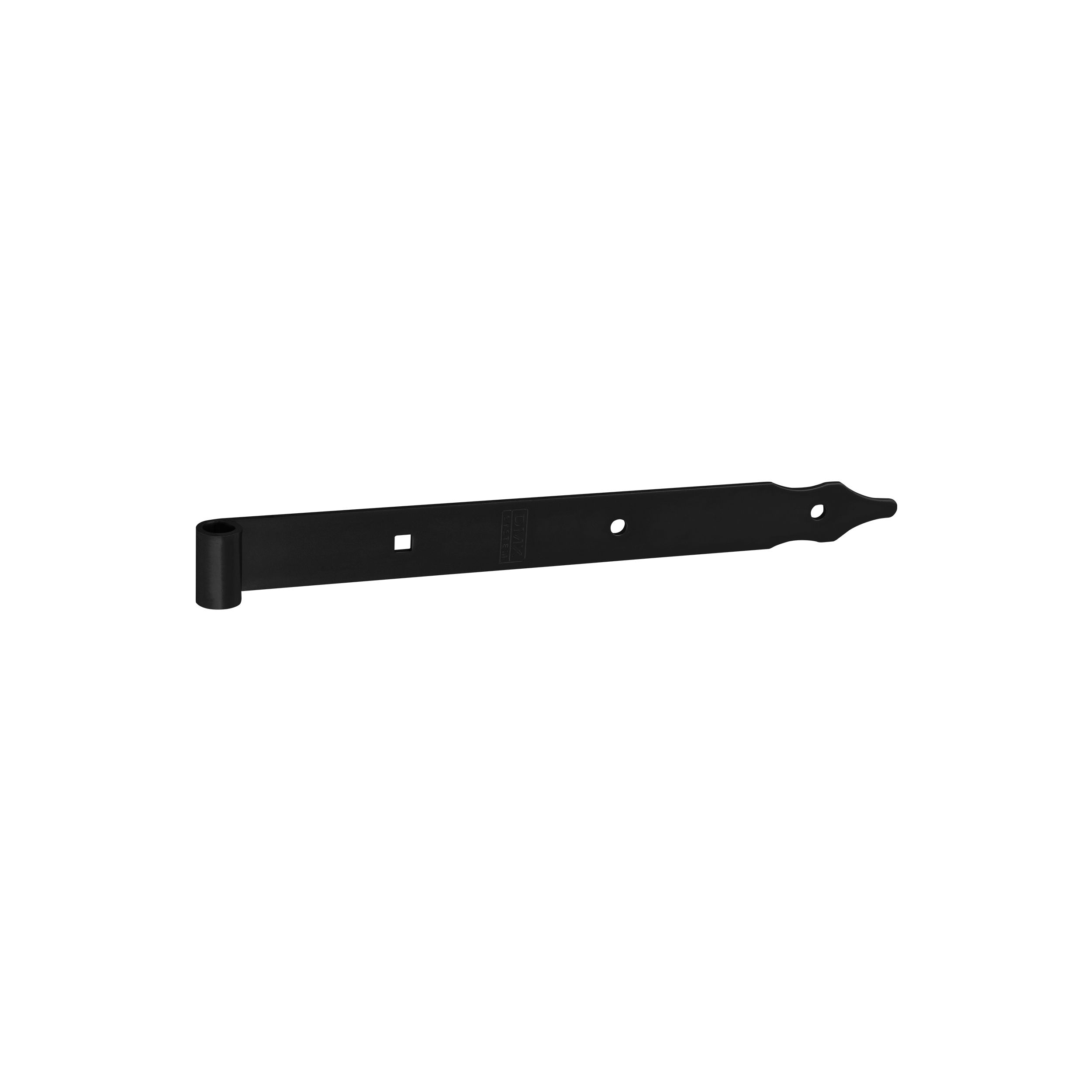Ladenband für Tore - ZP | schwarz | 300 mm | fi 10 mm Bandscharnier für Tore ZP 300/10, 300 mm, schwarz, 10 mm, 300x30x3,0 mm.