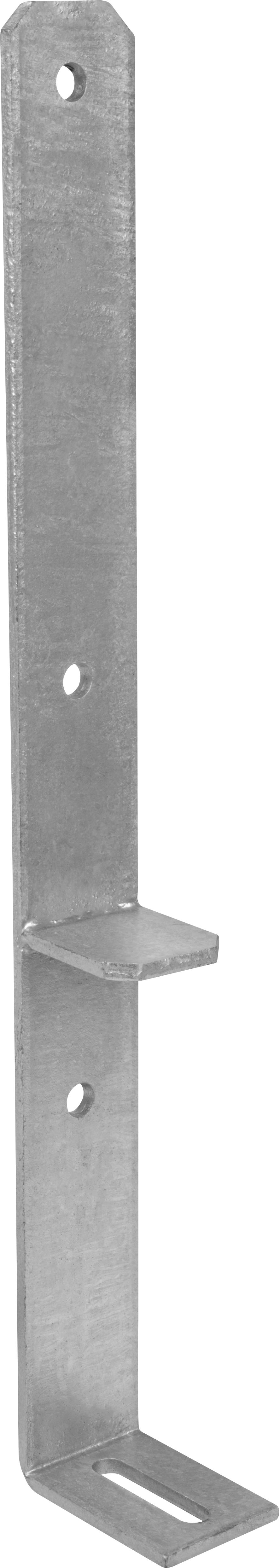 F Pfostenträger zum Einbetonieren versenkt Pfostenanker Stützen Betonanker - PSF 1 | 50-160 mm | feuerverzinkt Säulenfuß F-Typ-Anker eingebettet PSF 1, 50-160 mm, 500x50x79x6,0 mm, silber, S235 Baustahl 1.