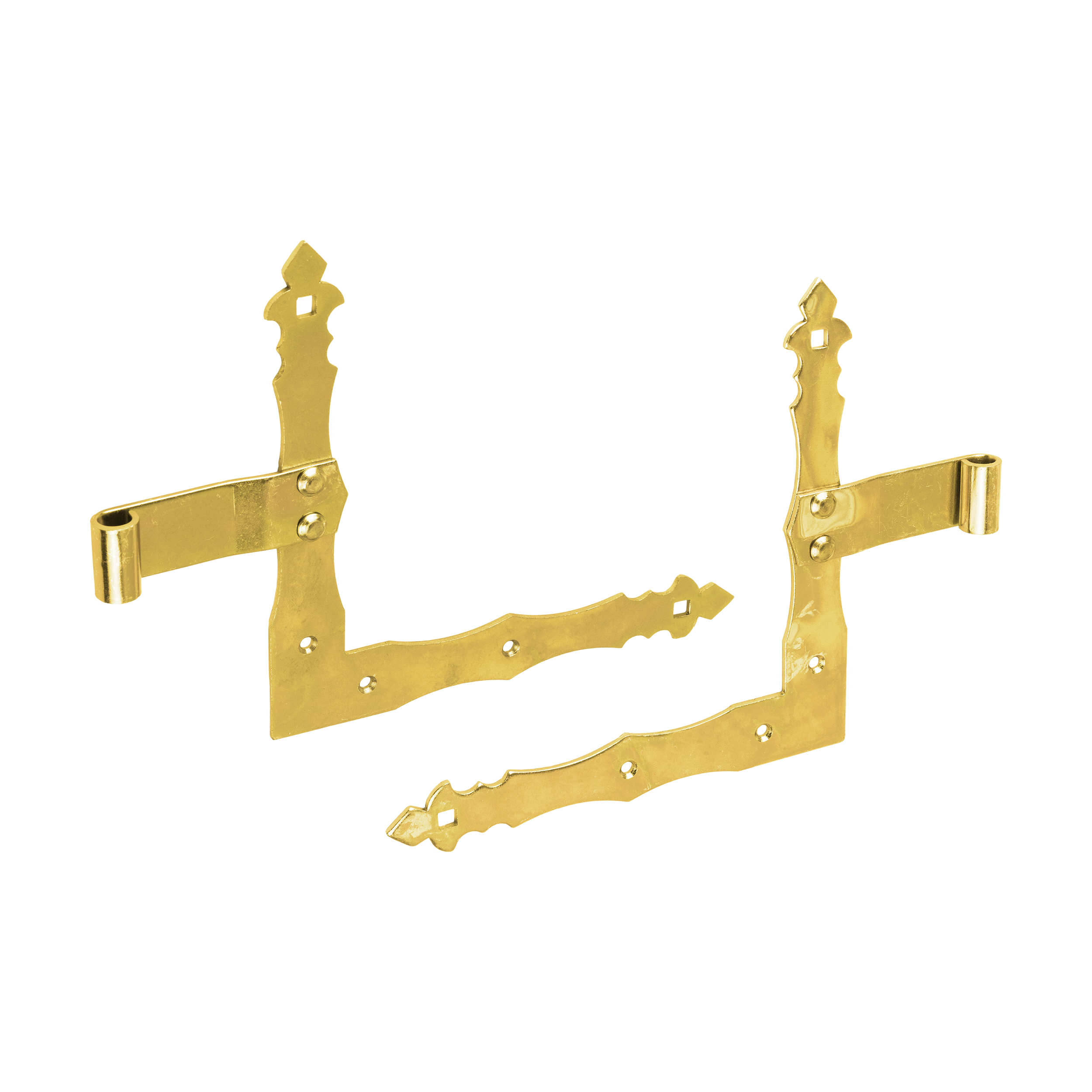 2er-Set Zierwinkelband für Fensterläden - ZNO | verzinkt | 200x250 mm | fi 10 mm Set mit 2x dekorativen Eckscharnieren für ZNO 250/10 L+R-Fensterläden, 200 mm, Gold, 10 mm, Winkel 2.