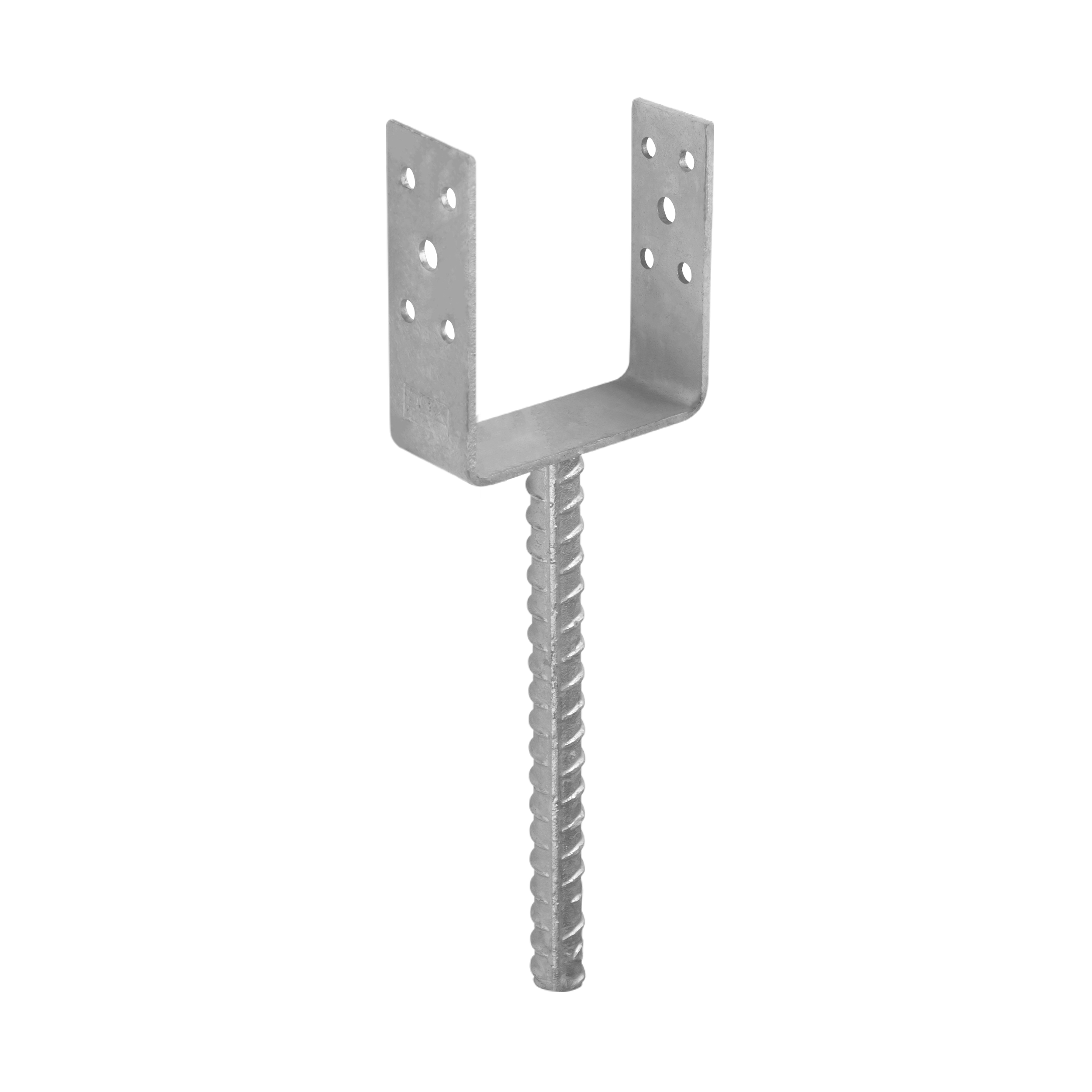 Podstawa słupa kotwa do betonu typ U lekka - PSL |100 mm | Srebrny