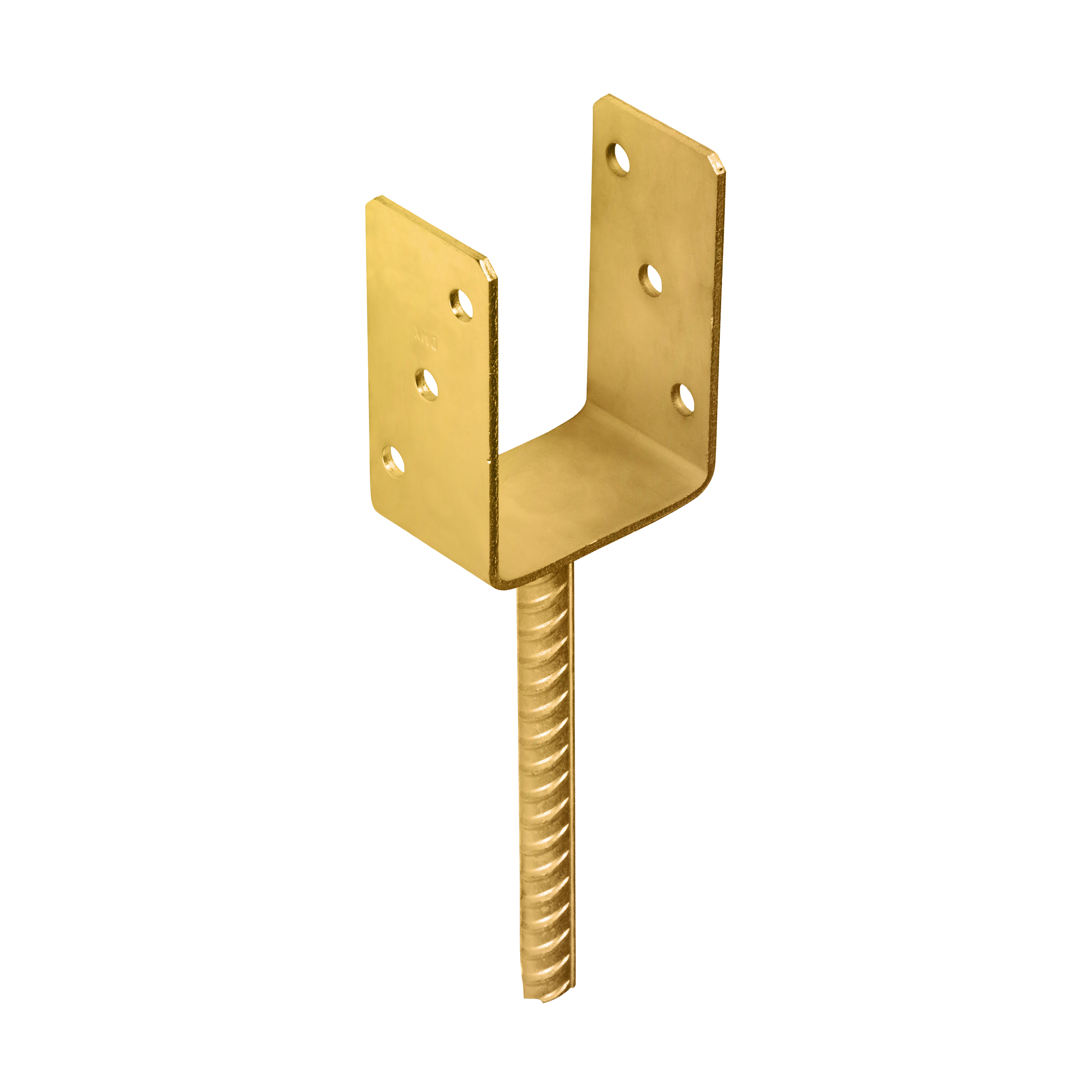 U Pfostenträger zum Einbetonieren Pfostenanker Stützen Betonanker - PS | 90 mm | Gold Mastfuß-Betonanker Typ U PS, 90 mm, gold, 91x120x60x4,0 mm, im Elementset.