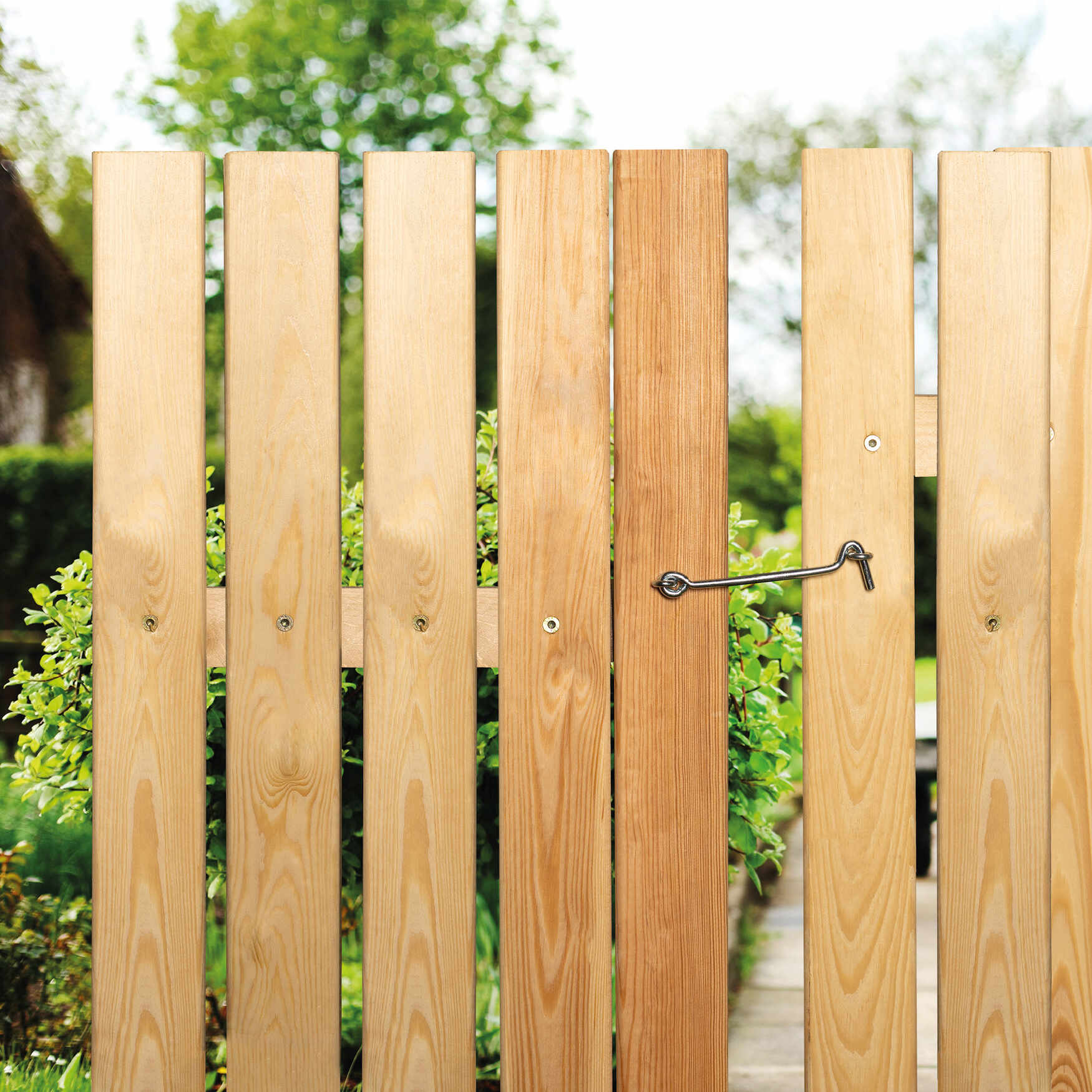 Haczyk zamykający wkręcany do furtki bramy - ZHK  | Srebrny | 140 mm