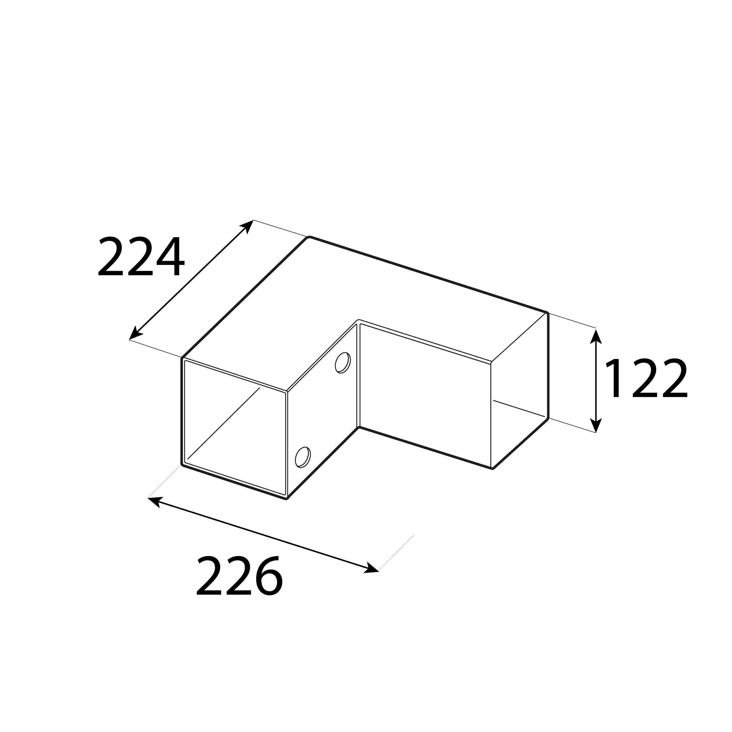 Łącznik belki kwadratowej do pergoli ciesielski - GPL 120 | 122x226x224 mm | czarny