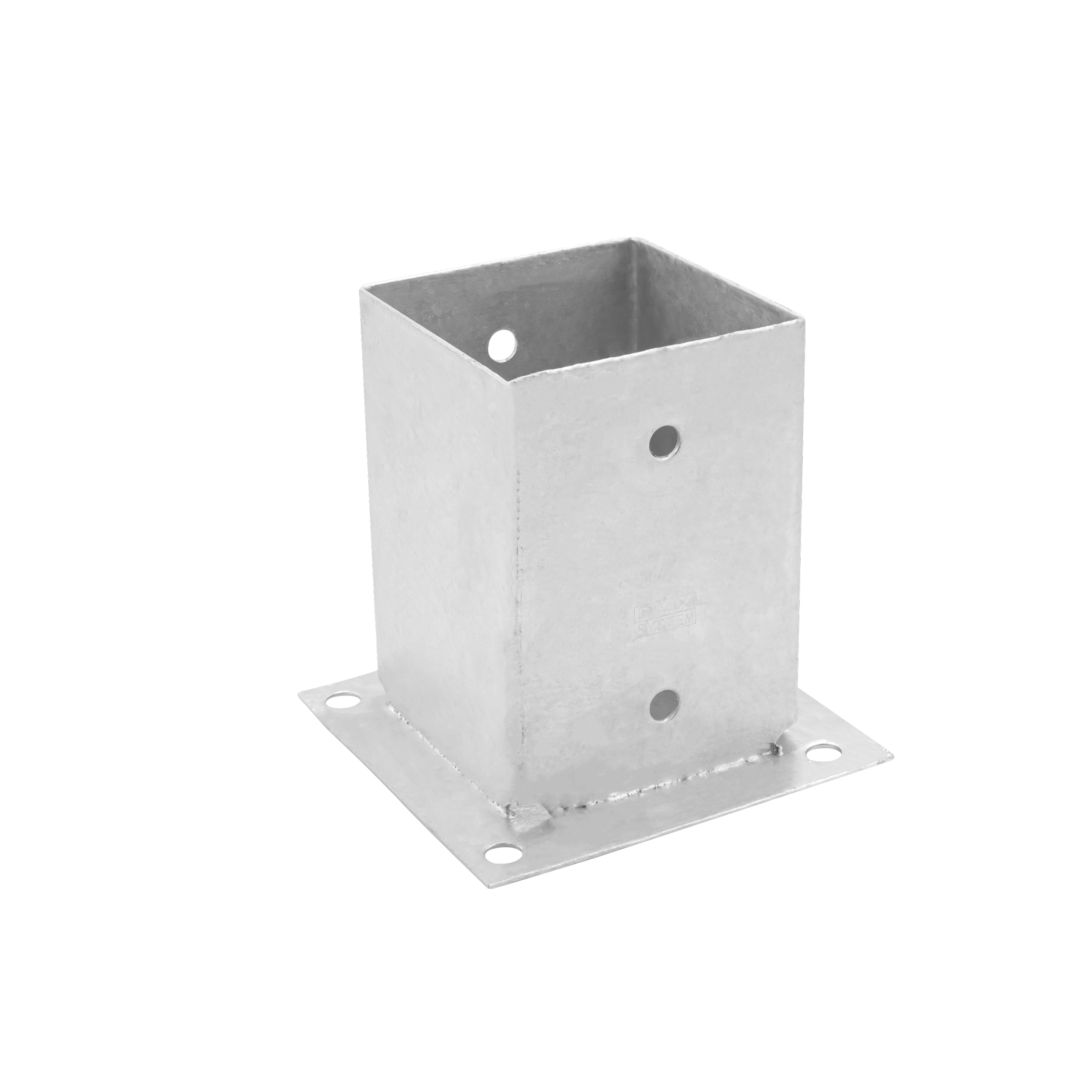 Podstawa słupa kotwa przykręcana z podstawą prostokątną - PSP | 100 mm | Srebrny