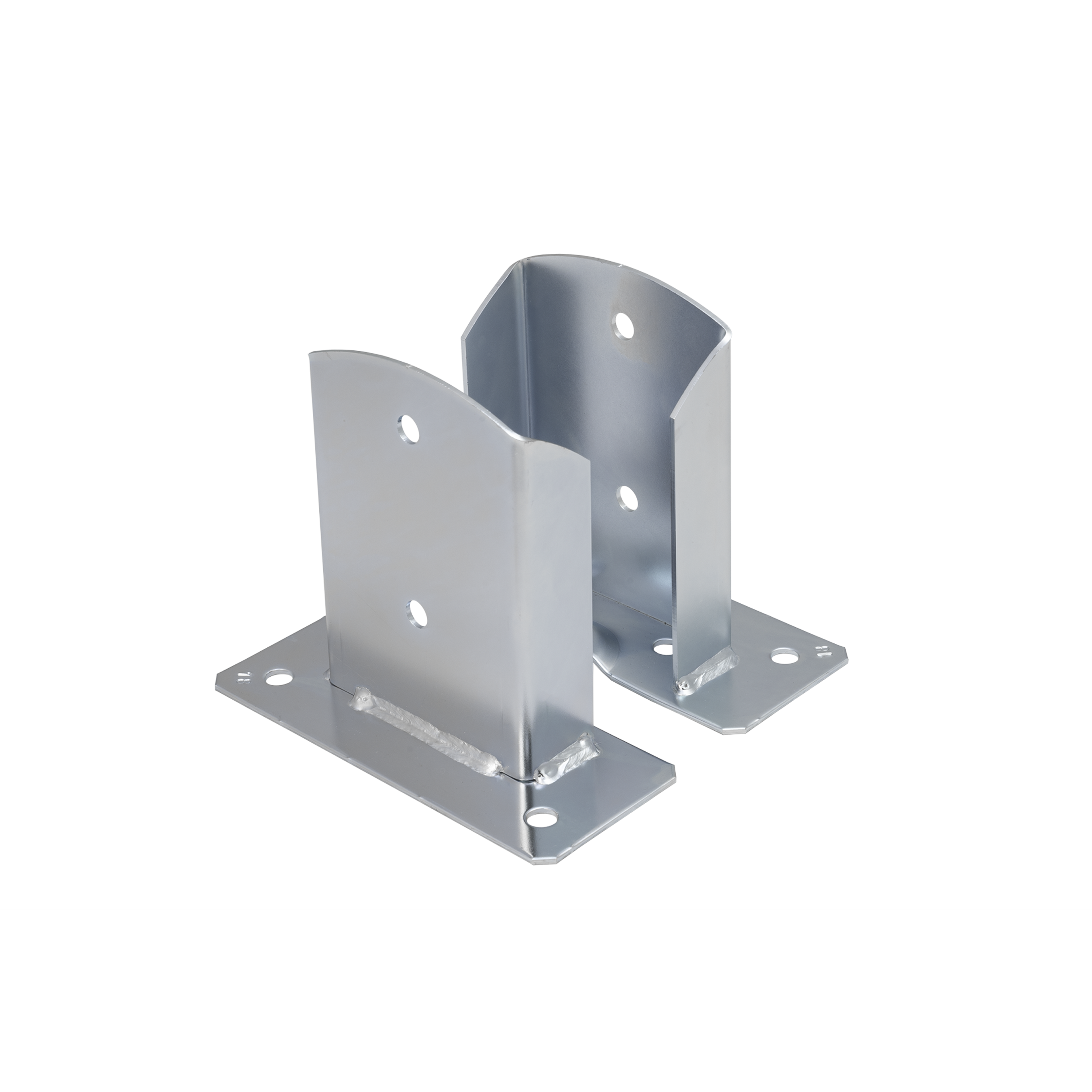 Podstawa słupa kotwa przykręcana dzielona z podstawą prostokątną - PSD | 100 mm | Srebrny