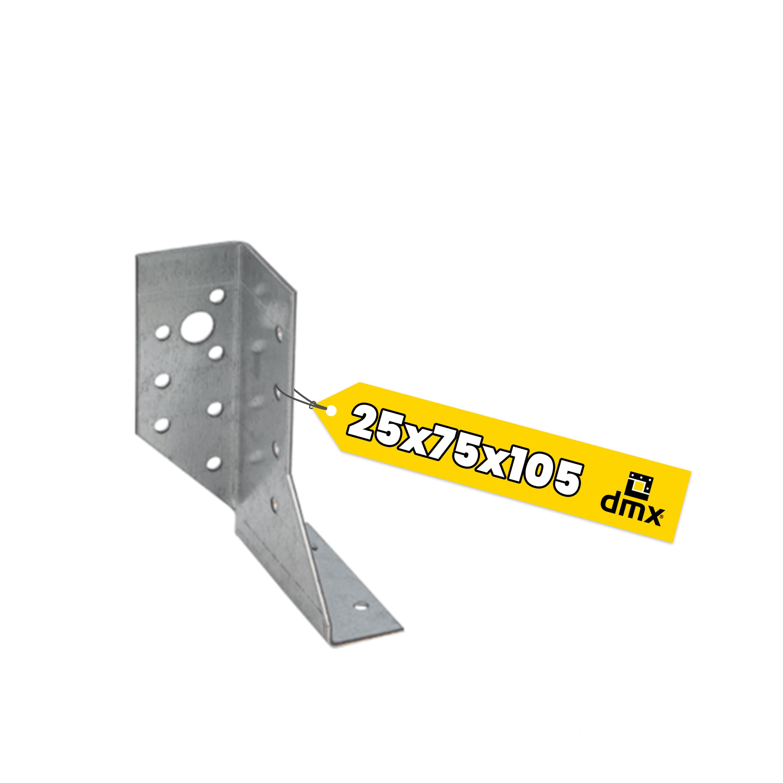 Wieszak belki dzielony lewy - WBD 105 L | 25x105x75 mm | Srebrny