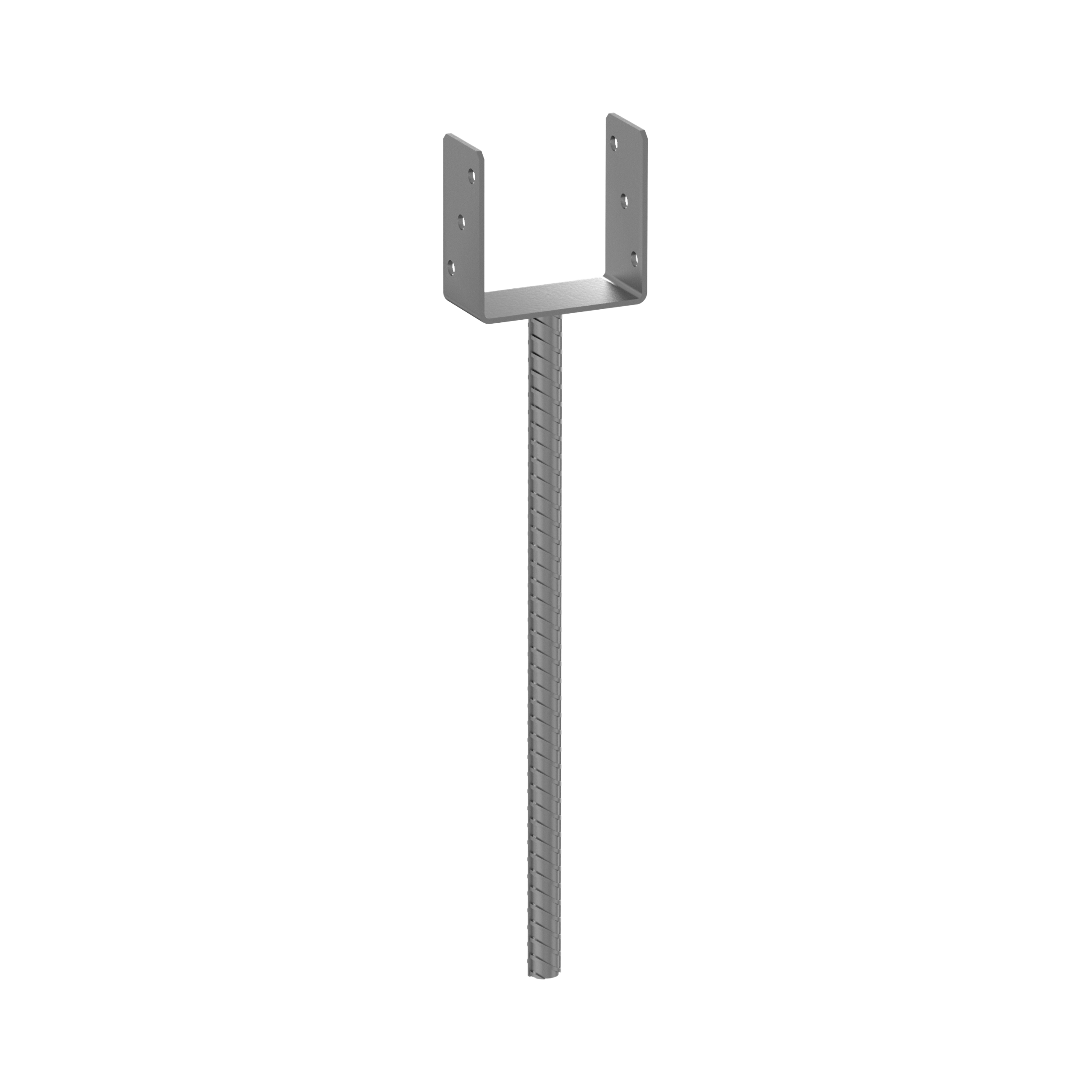 U Pfostenträger zum Einbetonieren 500 mm Stab Pfostenanker Stützen Betonanker - PS 500 | 120 mm | 624 mm | feuerverzinkt Säulenfuß-U-Anker mit langem Stab PS 500, 120 mm, 624 mm, 121x624x124x4,0 mm.