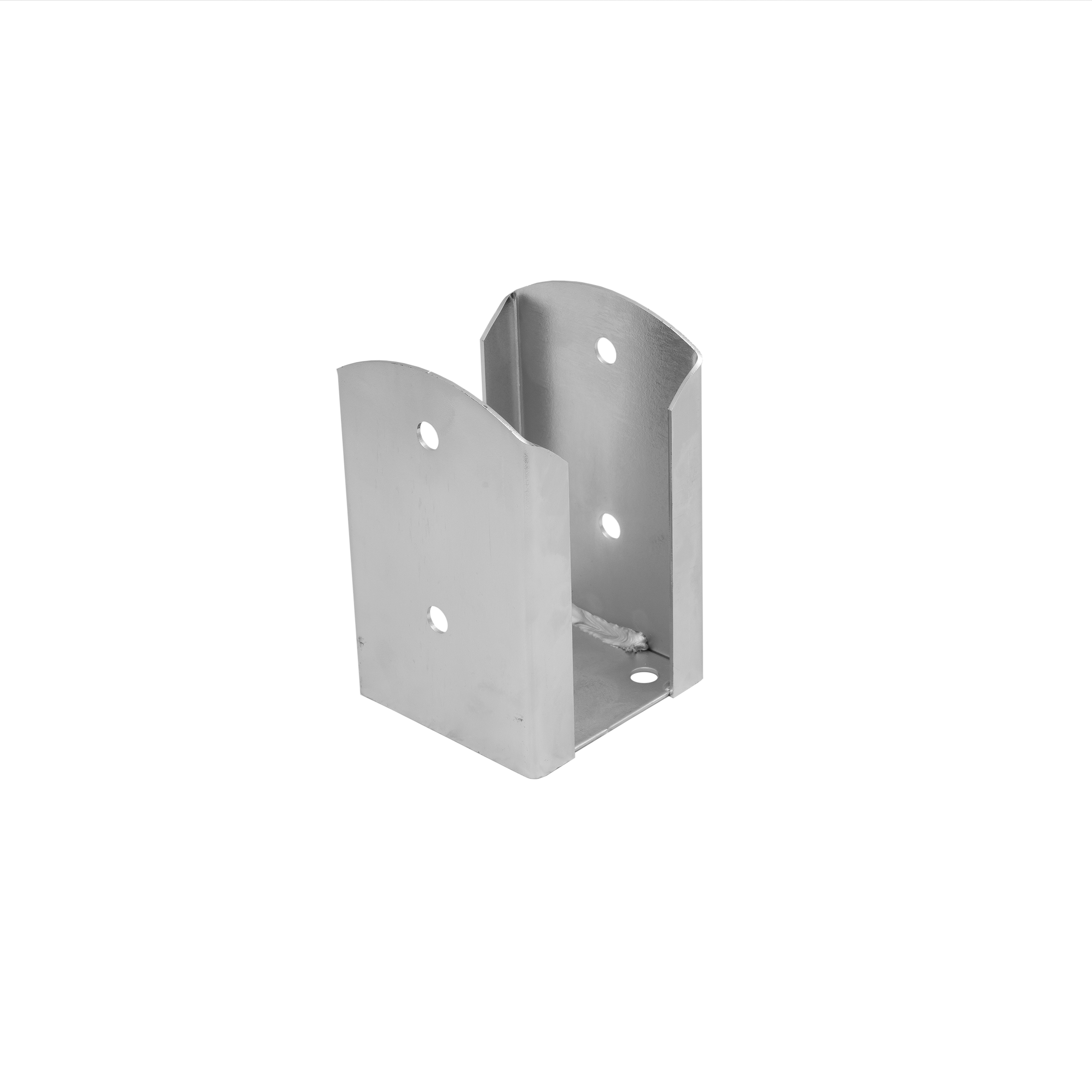 Pfostenträger zum aufdübeln Aufschraubhülse doppelt rechteckig - PSPW | 90 mm | verzinkt Mastfuß, doppelter rechteckiger Schraubanker PSPW, 90 mm, silber, 91x150x2,0 mm.