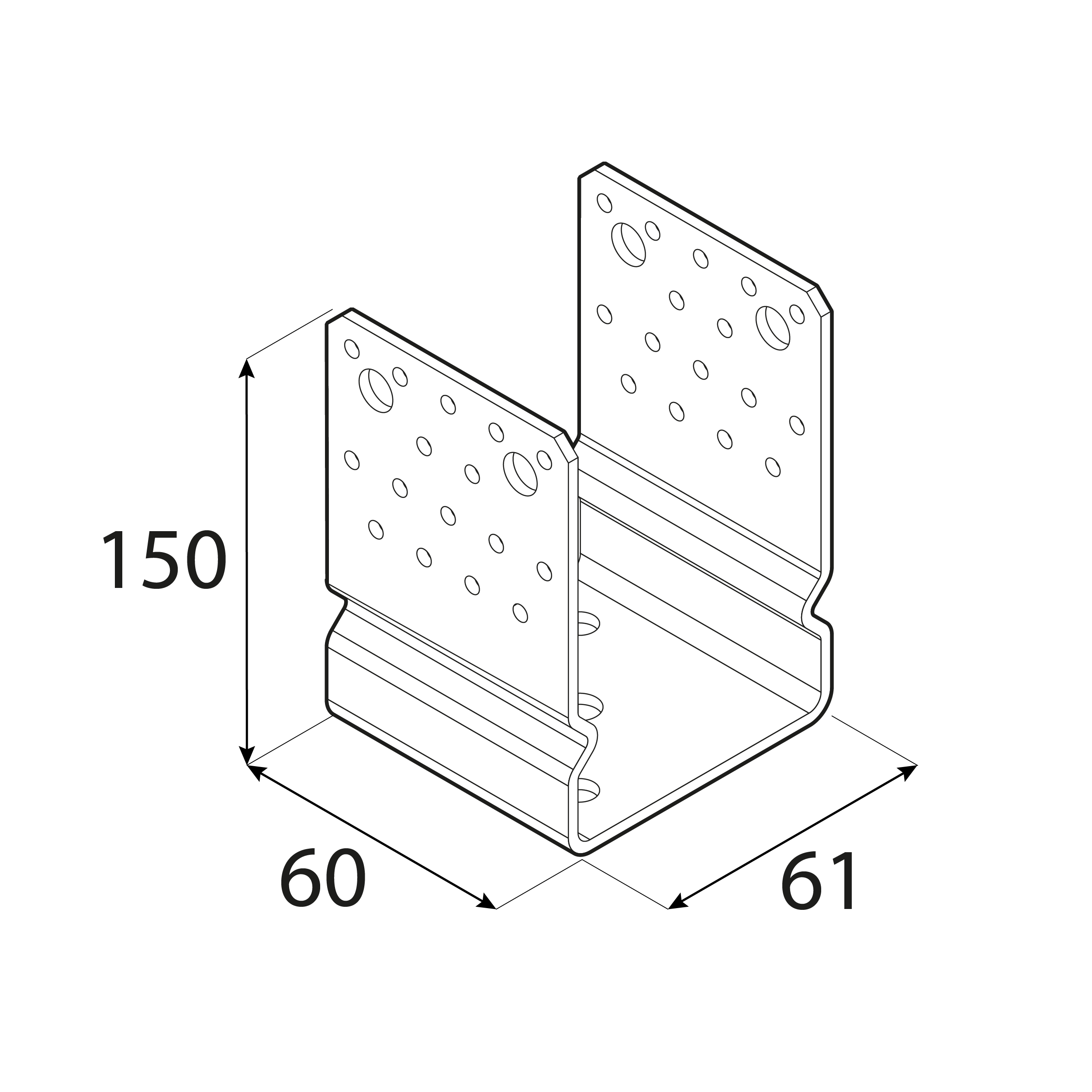 Podstawa słupa kotwa typ U z odsadzeniem wielopunktowa - PSSOZ | 60 mm | Srebrny Podstawa słupa kotwa typ U z odsadzeniem wielopunktowa - PSSOZ | 60 mm | Srebrny
