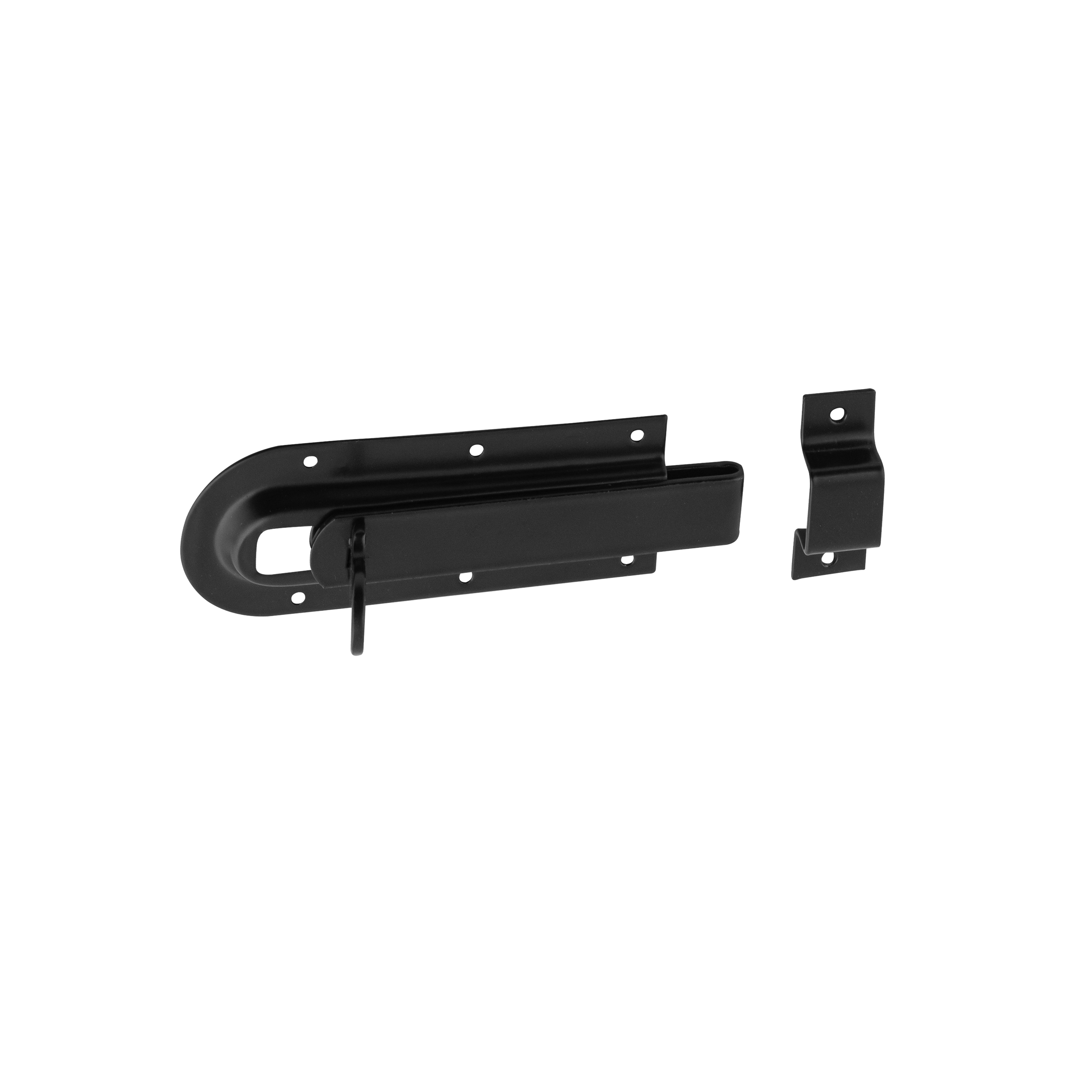Schlossriegel mit geradem Riegel für Gartentore schwarz - WZD | schwarz | 46 mm Verriegelungsbolzen mit geradem Riegel für Tore, schwarz WZD, schwarz, 120 mm, 120x46x1,0 mm, DC01-Baustahl.