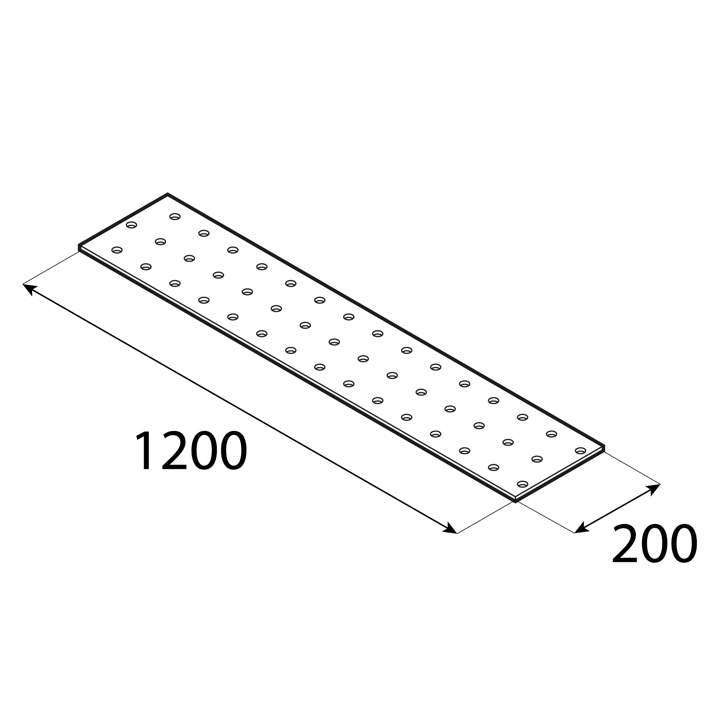 Płytka perforowana płaskownik - PP 99 | 1200x200 mm | 2 mm