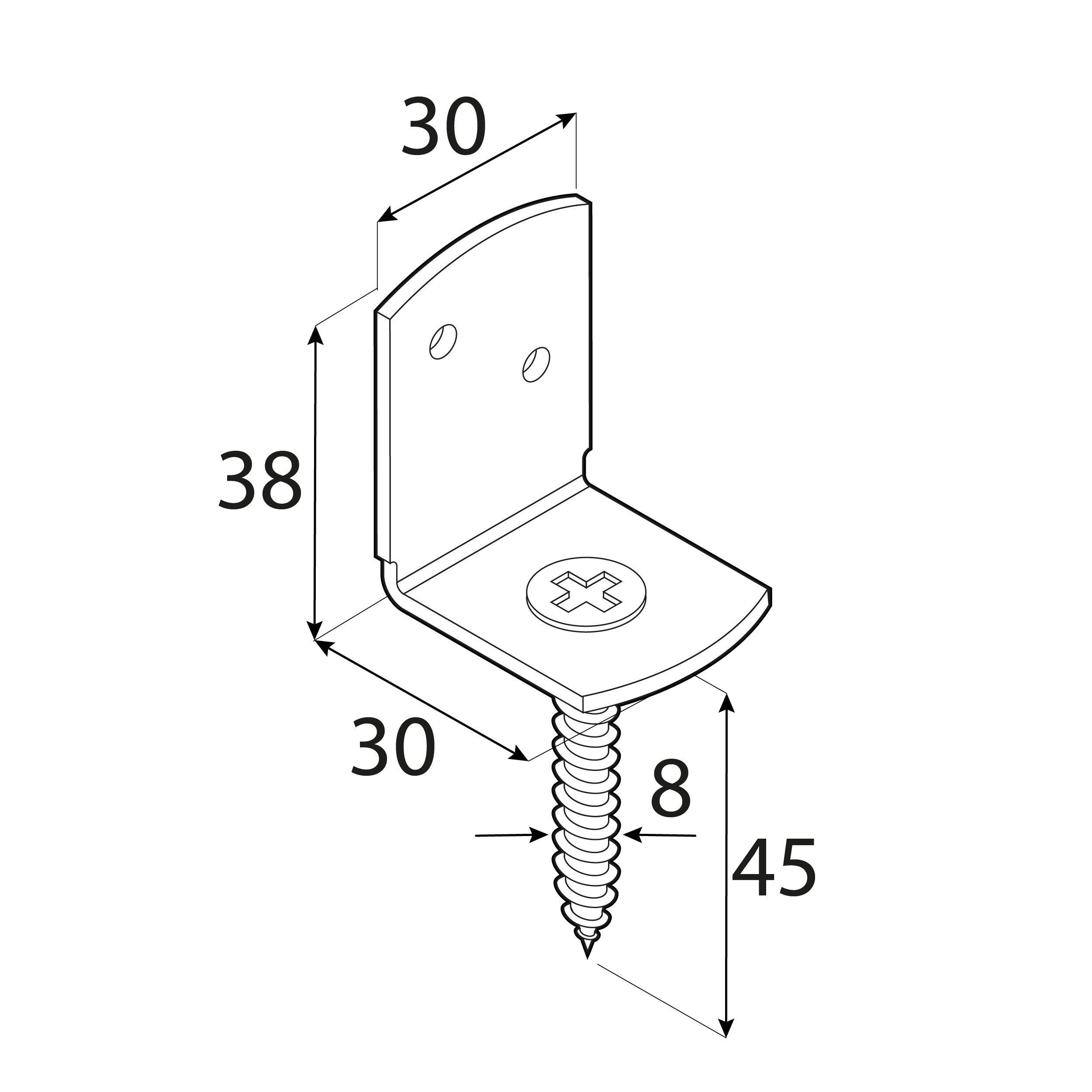Łącznik płotu panelowego - OP | 30x38x30 mm | złoty
