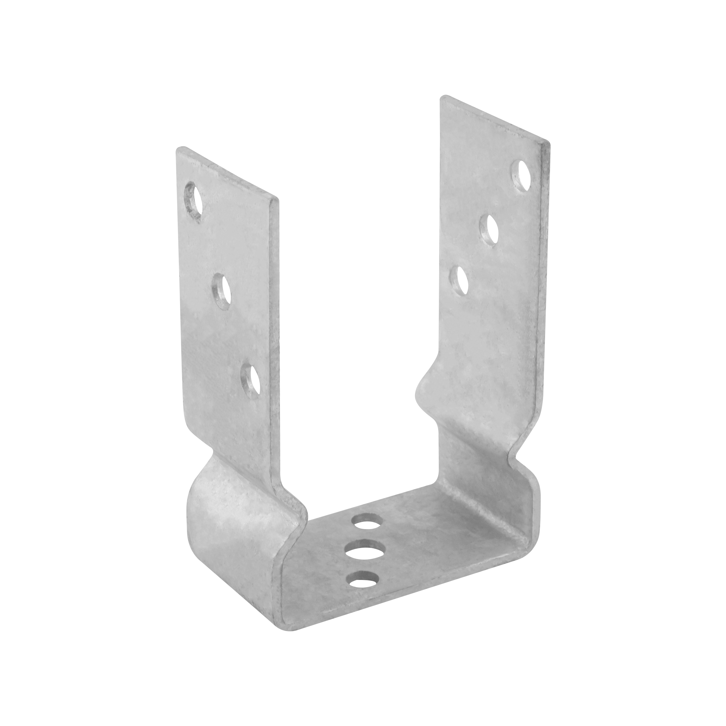 Pfostenträger zum aufdübeln U-Form Pfostenanker - PSOZ | 100 mm | feuerverzinkt Säulenfuß-Schraubanker auf Beton, Typ U, mit PSOZ-Versatz, 100 mm, silber, 101x150x60x4,0 mm.