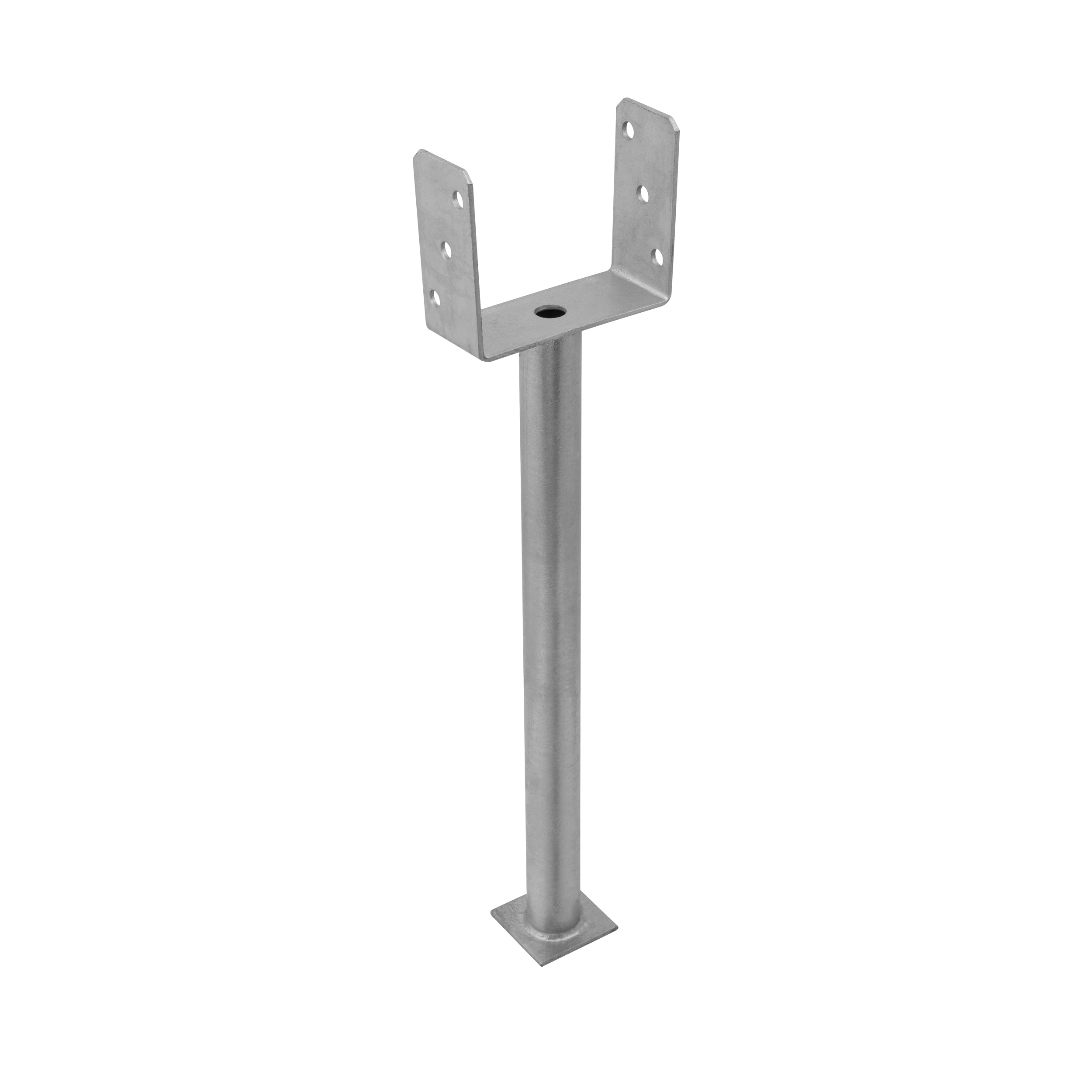 Podstawa słupa kotwa typ U z długa rurą - PS 500 | 140 mm | 628 mm
