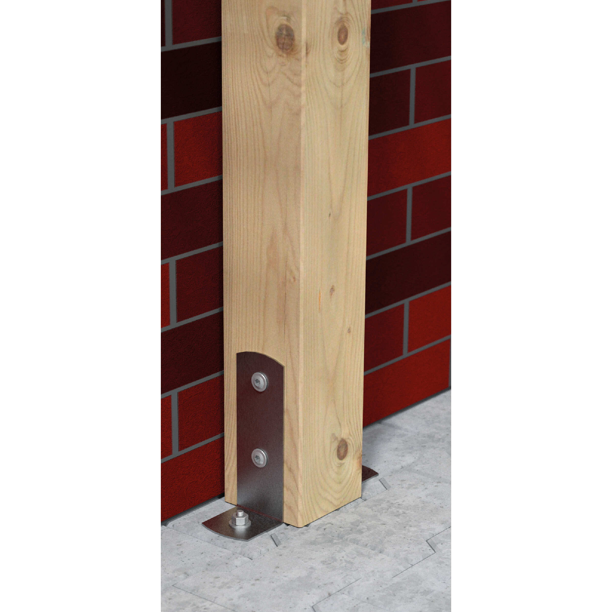 Pfostenträger zum aufdübeln leicht L-Form - PSC | 45x170 mm | feuerverzinkt Mastfuß, Leichtbeton-Schraubanker, Typ L PSC, 45x170 mm, silber, 45x170x2,0 mm 1.