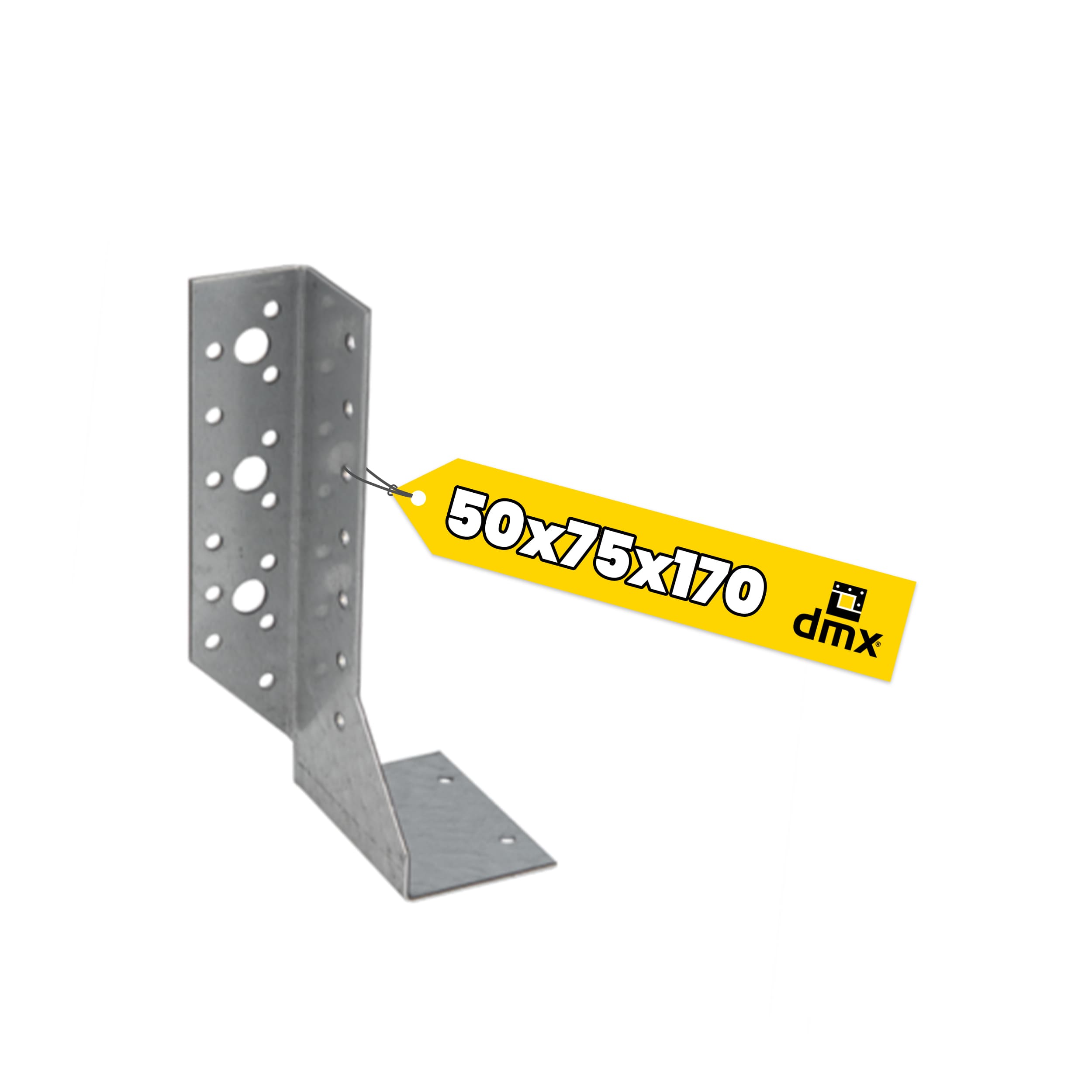 Wieszak belki dzielony lewy - WBD 170 L | 50x170x75 mm | Srebrny