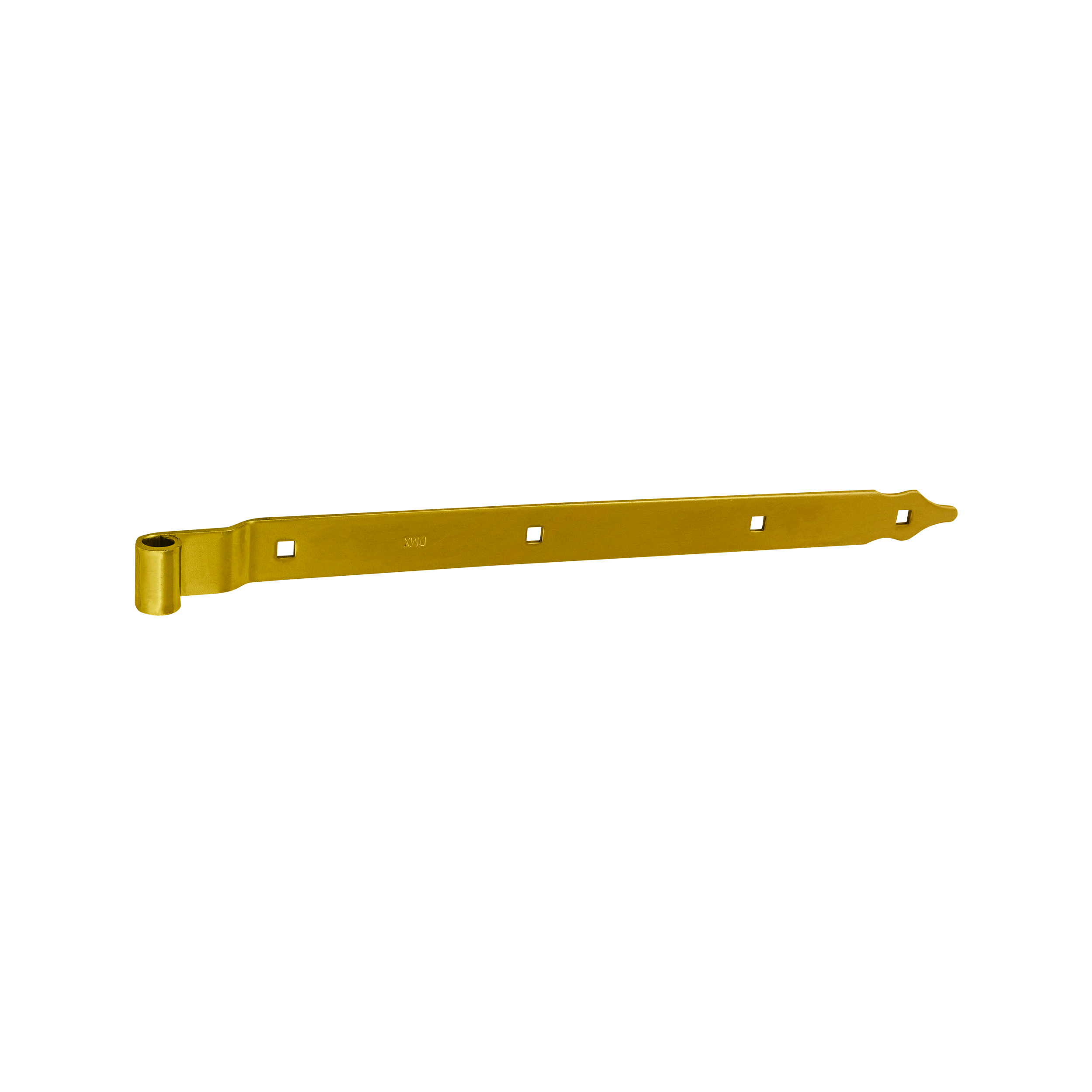 Gekröpftes Ladenband für Tore - ZPK | verzinkt | 500 mm | fi 13 mm Versetztes Bandscharnier für ZPK-Tore, Gold, 500 mm, Durchmesser 13 mm, 500 x 11 x 35 x 4,0 mm, S235-Baustahl.