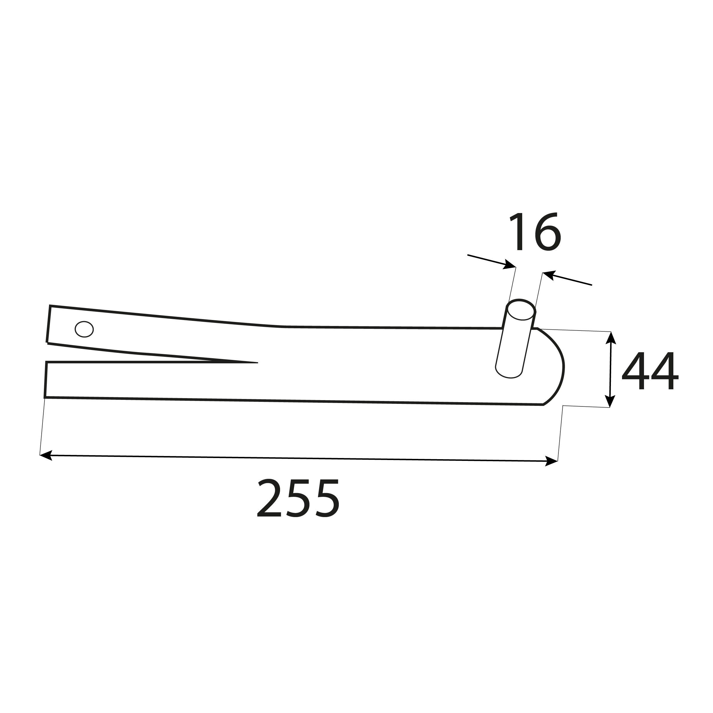 Uchwyt czopowy ozdobny do zawiasów bramowych - CM 16 | 255 mm | Złoty | 16 mm Uchwyt czopowy ozdobny do zawiasów bramowych - CM 16 | 255 mm | Złoty | 16 mm