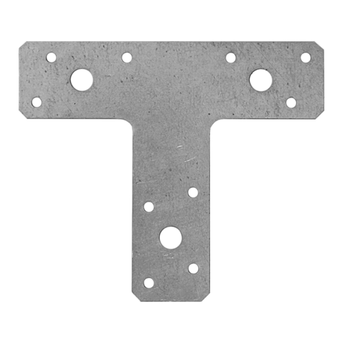 Łącznik płaski metalowy typu T - KT 2 | 150x127x38 mm | 2 mm | Srebrny
