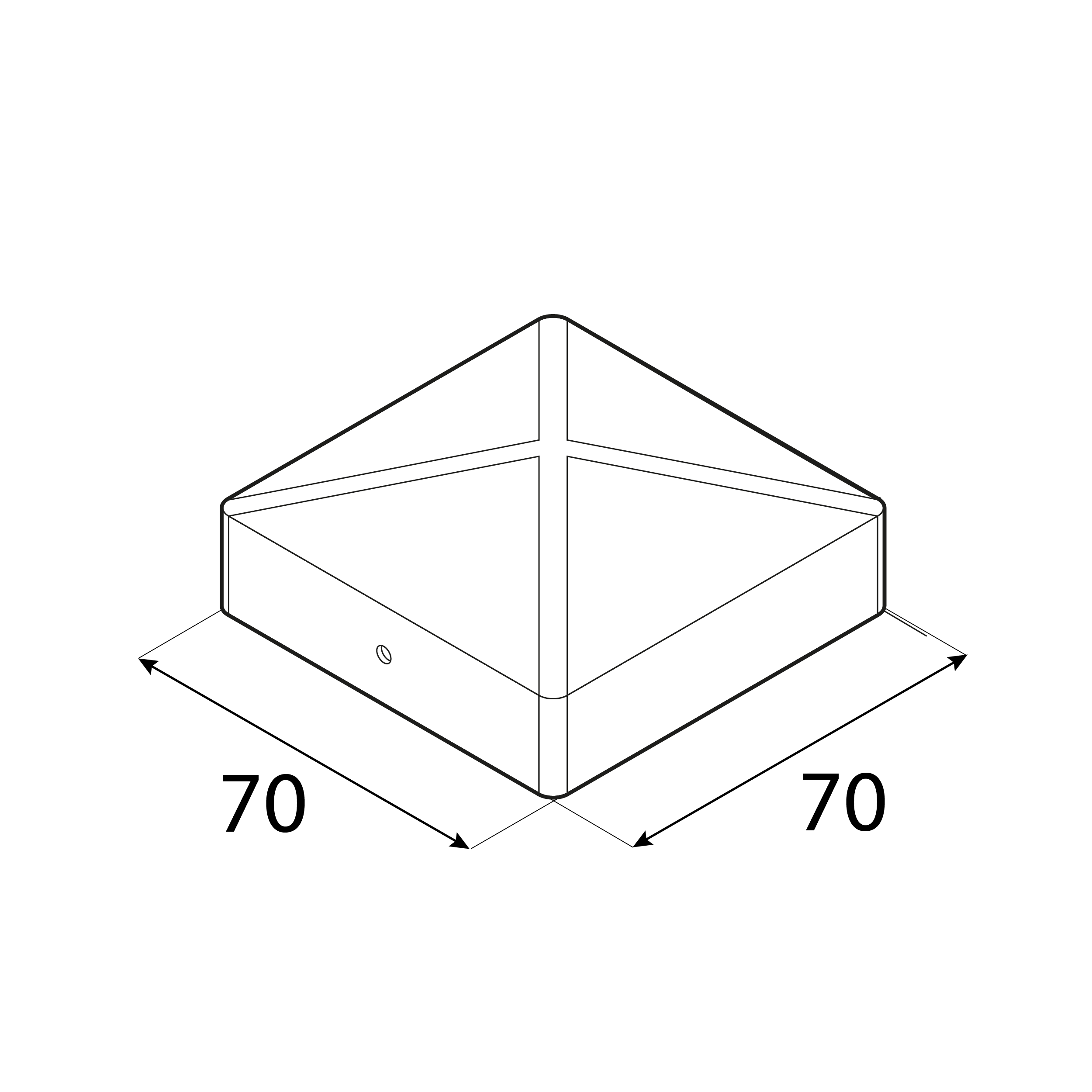 Daszek na słupek kwadratowy  - DK | 70x70 mm | czarny