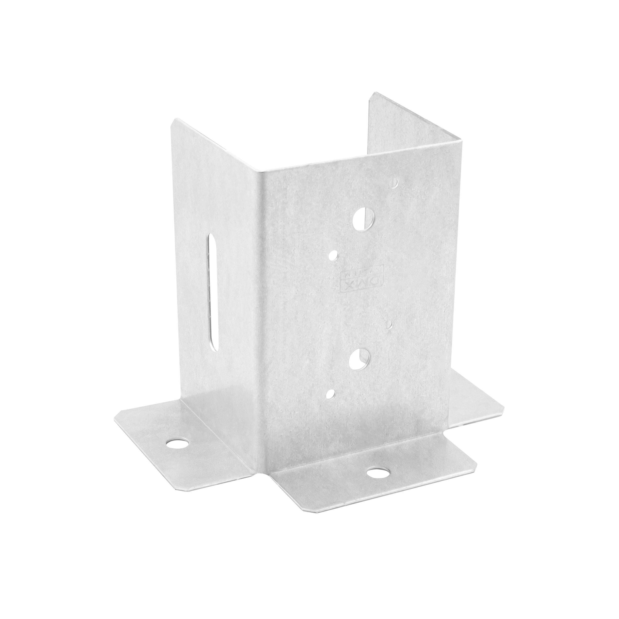 Pfostenträger zum aufdübeln Aufschraubhülse offen verstellbar - PSD DX | 100 mm | feuerverzinkt Pfostenfuß offener Schraubanker mit Verstellung PSD DX, 100 mm, silber, 101x154x91x2,0 mm.