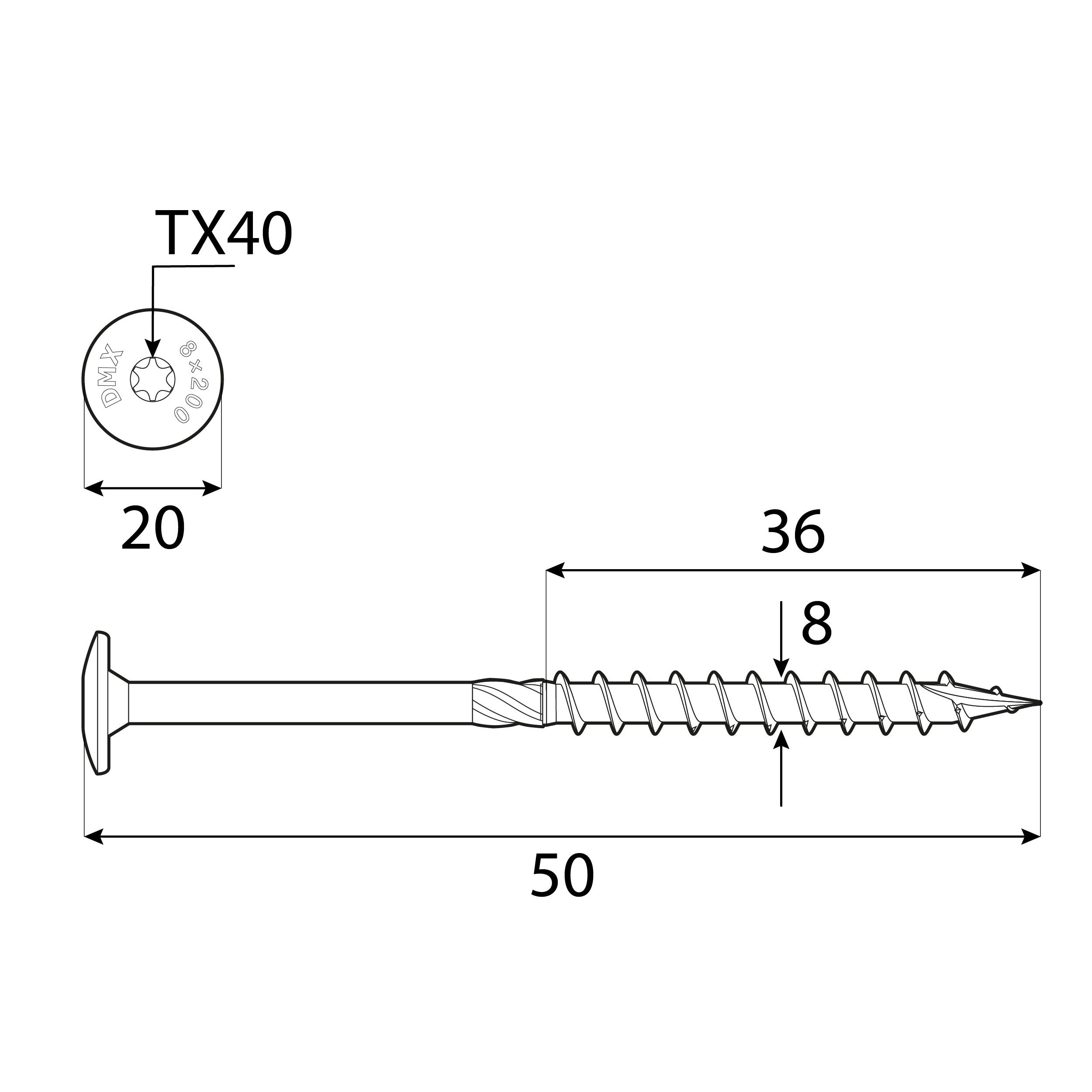 Holzbauschrauben Tellerkopf TORX Teilgewinde - CT | 8 x 50 mm | gelb verzinkt | 100 Stk. TORX CT Zimmermannsplattenschrauben fĂŒr Holz, 8x50 mm, Gold, 100 Stk., 8x50 mm, gehĂ€rteter Kohlenstoffstahl, Schuss 1.