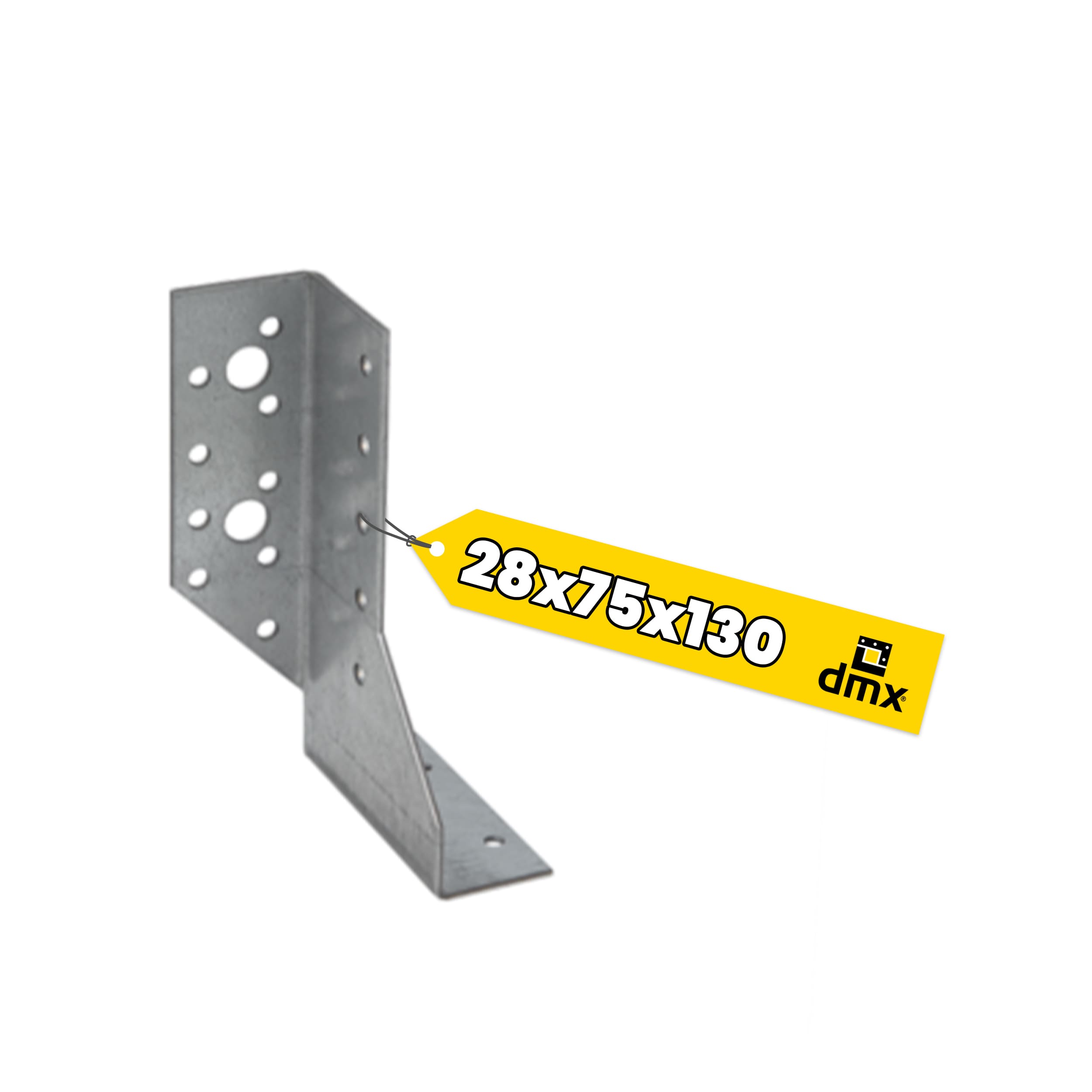 Wieszak belki dzielony lewy - WBD 130 L | 28x130x75 mm | Srebrny