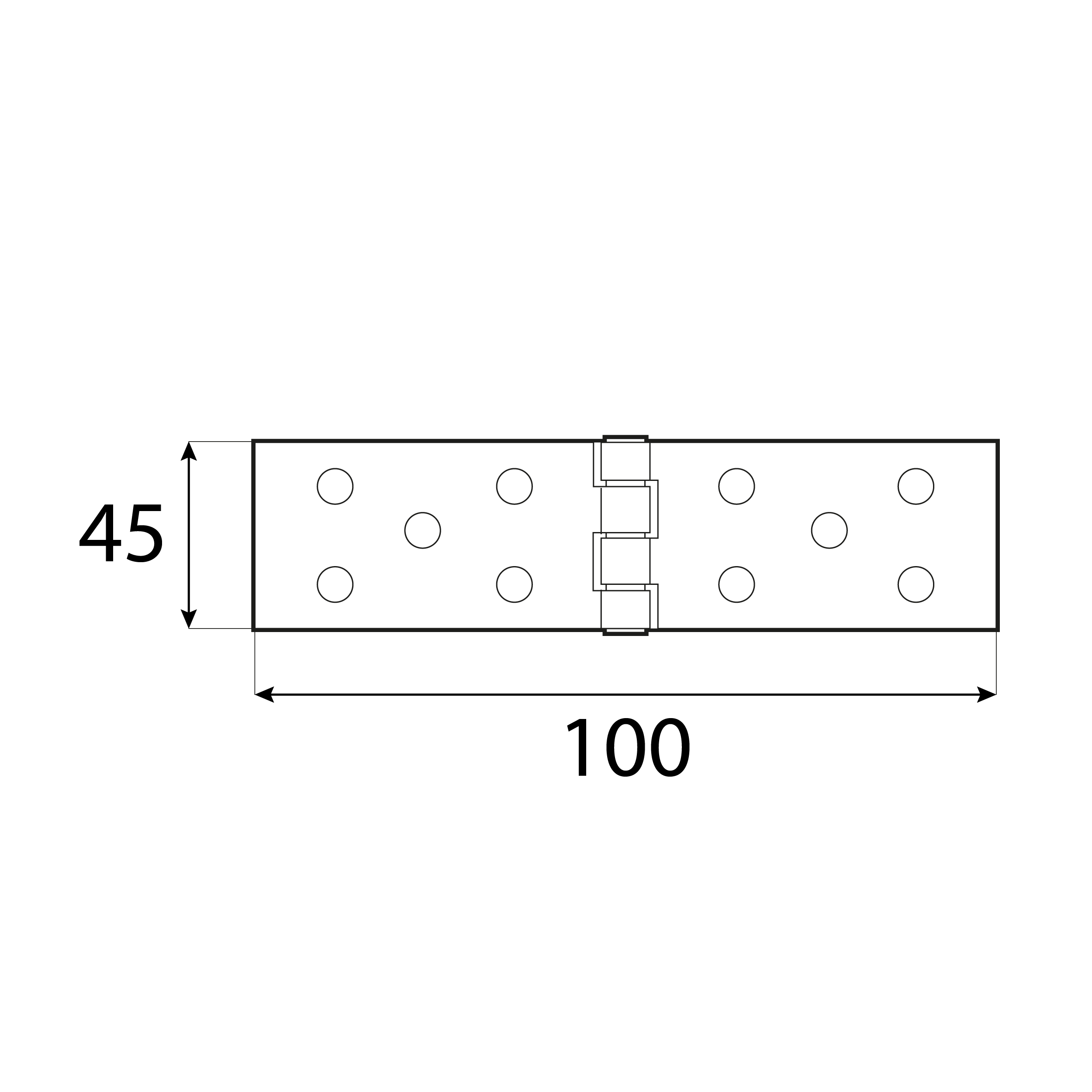 Zawias płaski budowlany splatany - Z 100/100 | 100 mm | Złoty | 100 mm