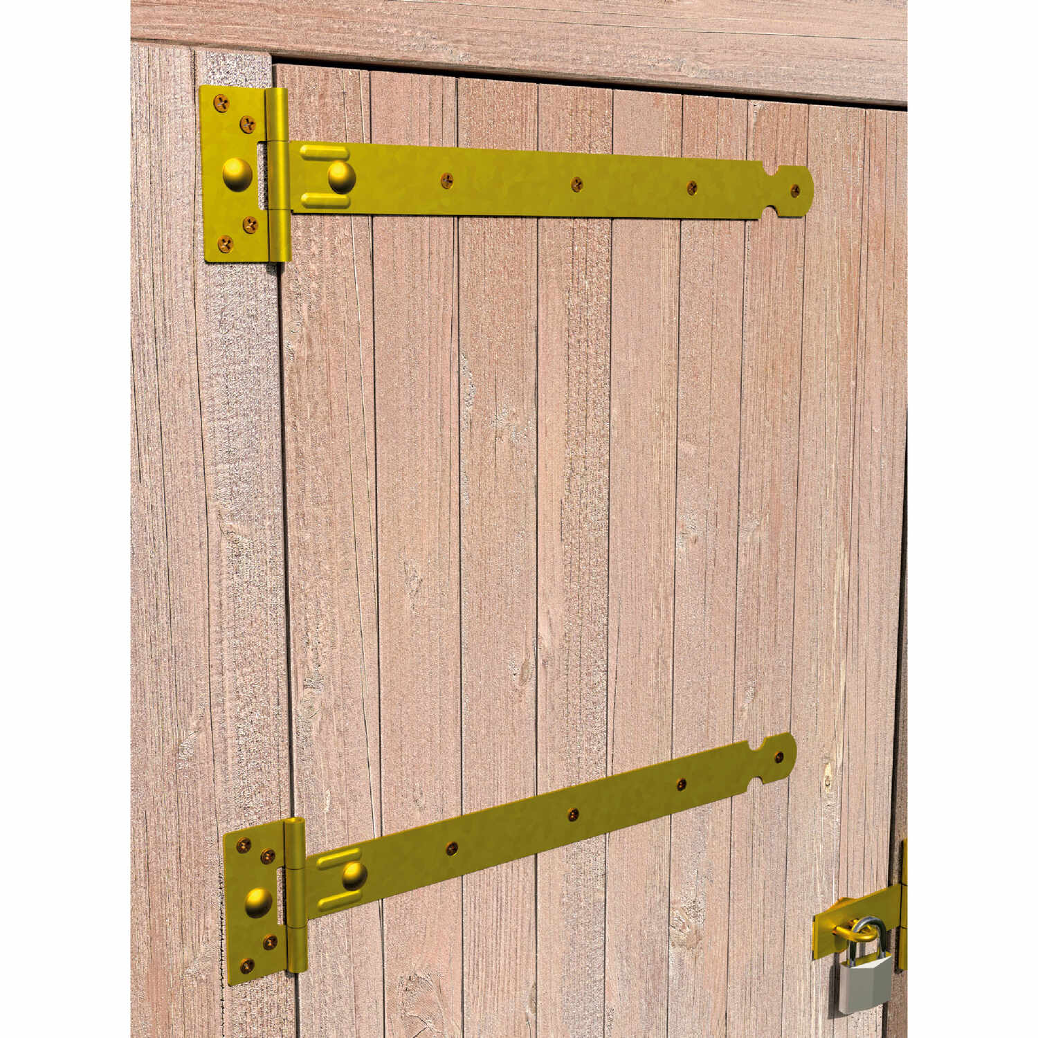Gartentorband leicht Scharnier - ZBL | verzinkt | 100 mm Lichttorscharnier für ZBL 100, 100 mm Rolltor, gold, 65 mm, 100x32x1,5 mm 1.