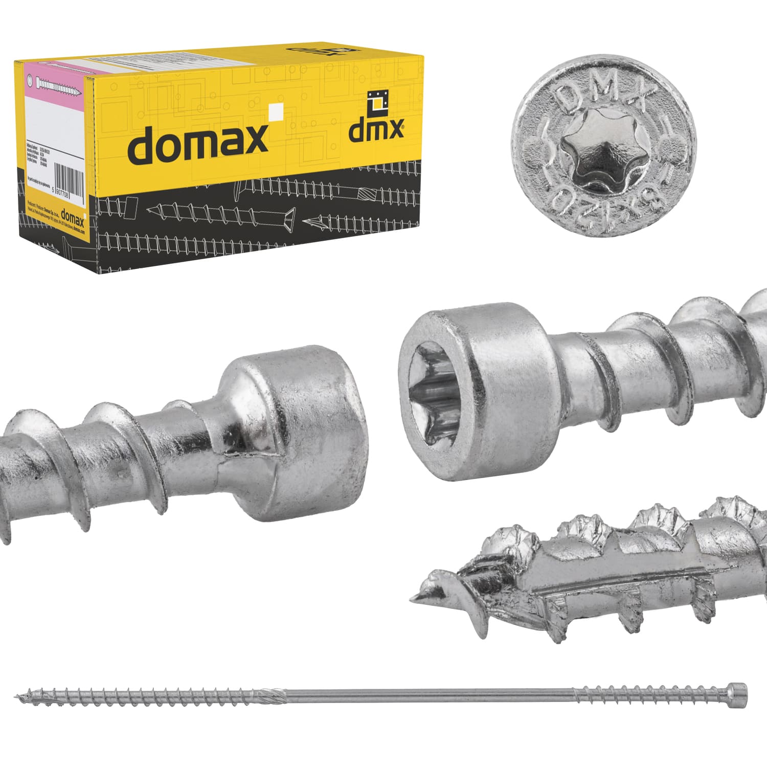 Doppelgewindeschrauben Zylinderkopf TORX Vollgewinde - WKW | 8 x 360 mm | verzinkt | 50 Stk. TORX WKW Linsenkopf-DĂ€mmschrauben fĂŒr Dachsparren, 8x360 mm, silber, 50 Stk., 8x360 mm, gehĂ€rteter Kohlenstoffstahl, Produktfoto.