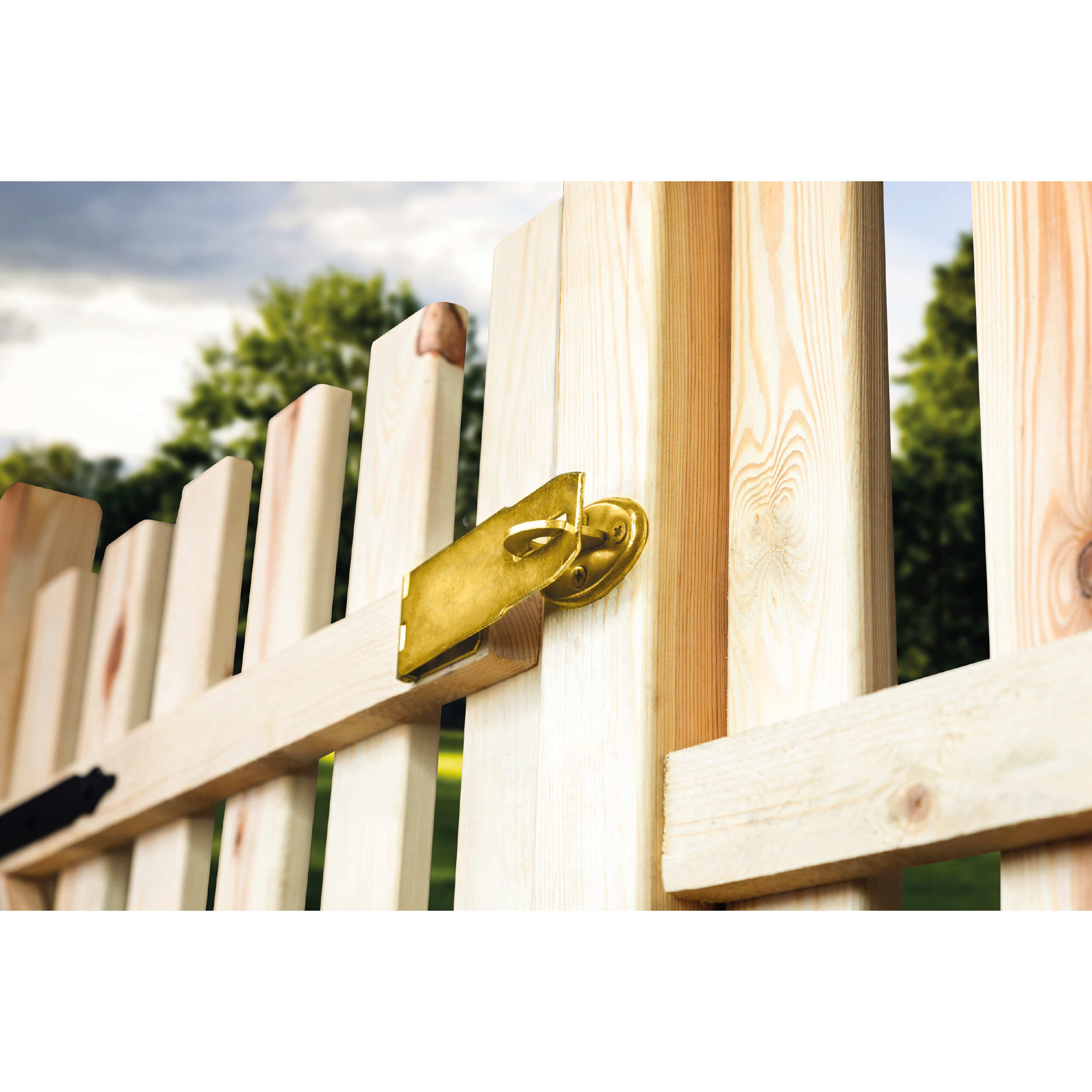 Verdeckte Überfalle für Tore - ZZK | verzinkt | 170 mm Scharnier mit verdecktem Schloss ZZK, Gold, 100 mm, 170x100x60x2,0 mm, Baustahl DC01 1.