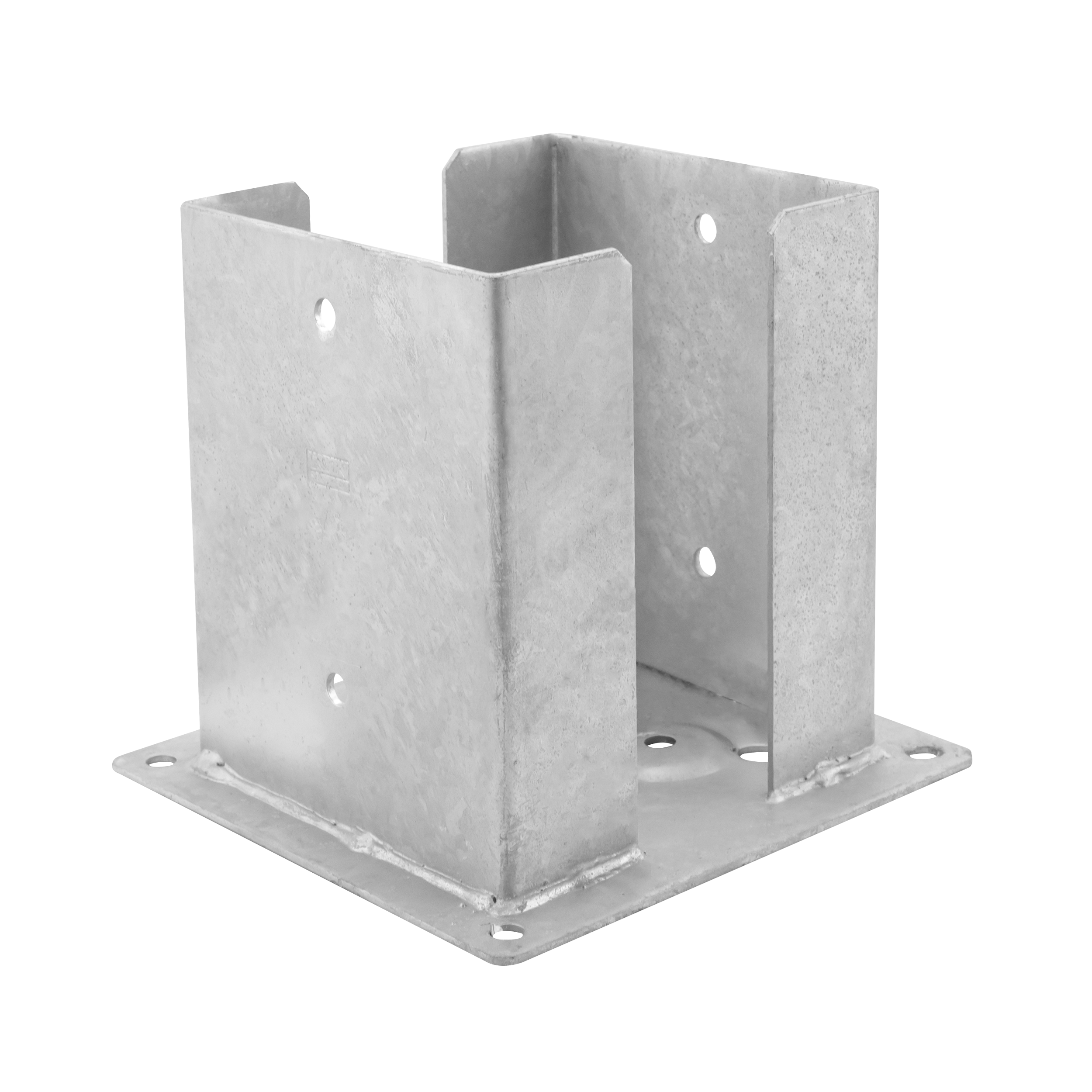 Podstawa słupa kotwa przykręcana podwójna z podstawą prostokątną - PSPD | 160 mm | Srebrny