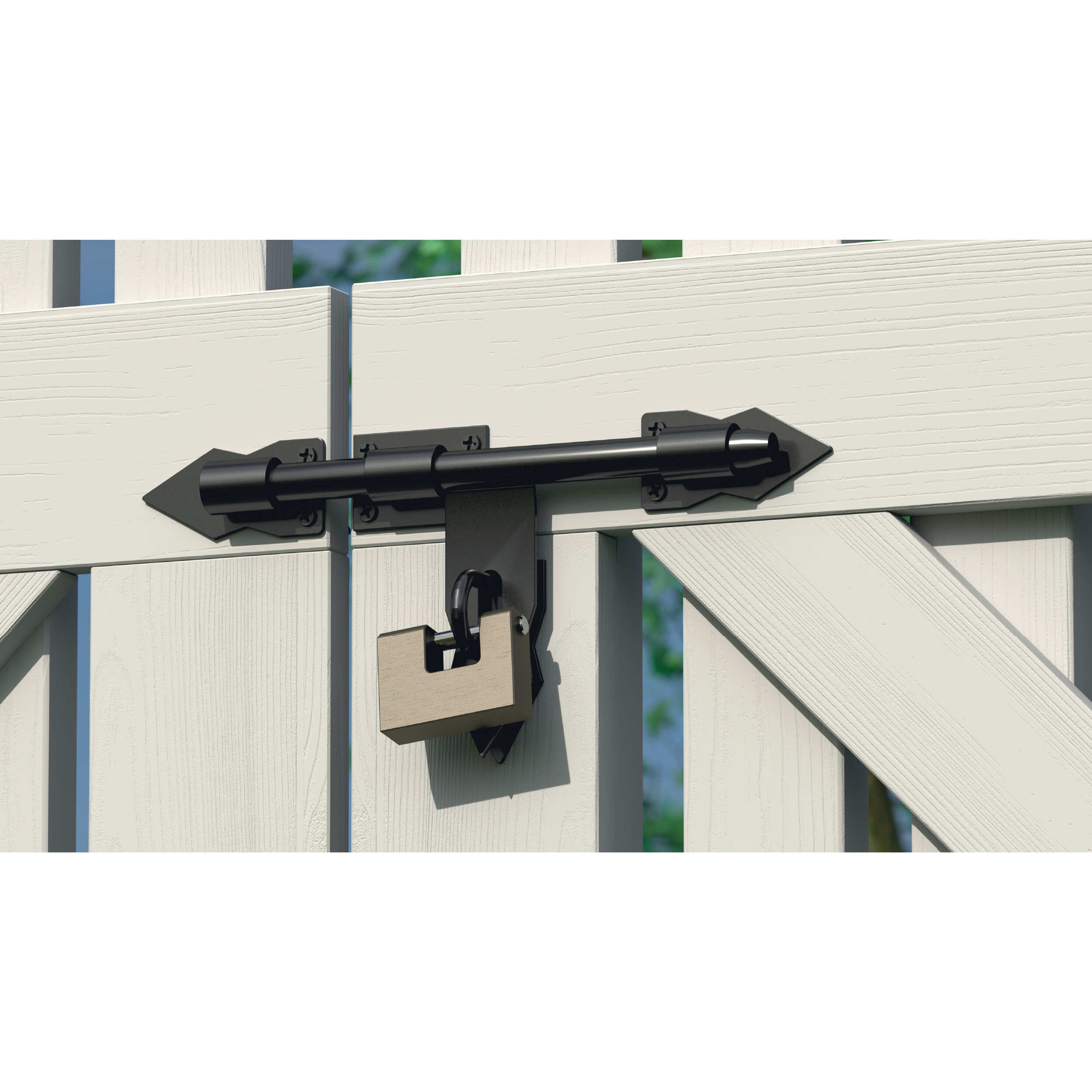 Schwerer Torriegel mit rundem Riegel für Tor und Gartentor - WCW | schwarz | 250 mm Schwerer Riegel mit Rundriegel für WCW-Schlupftor, schwarz, 250 mm, 250x40 mm, S235 Baustahl 1.