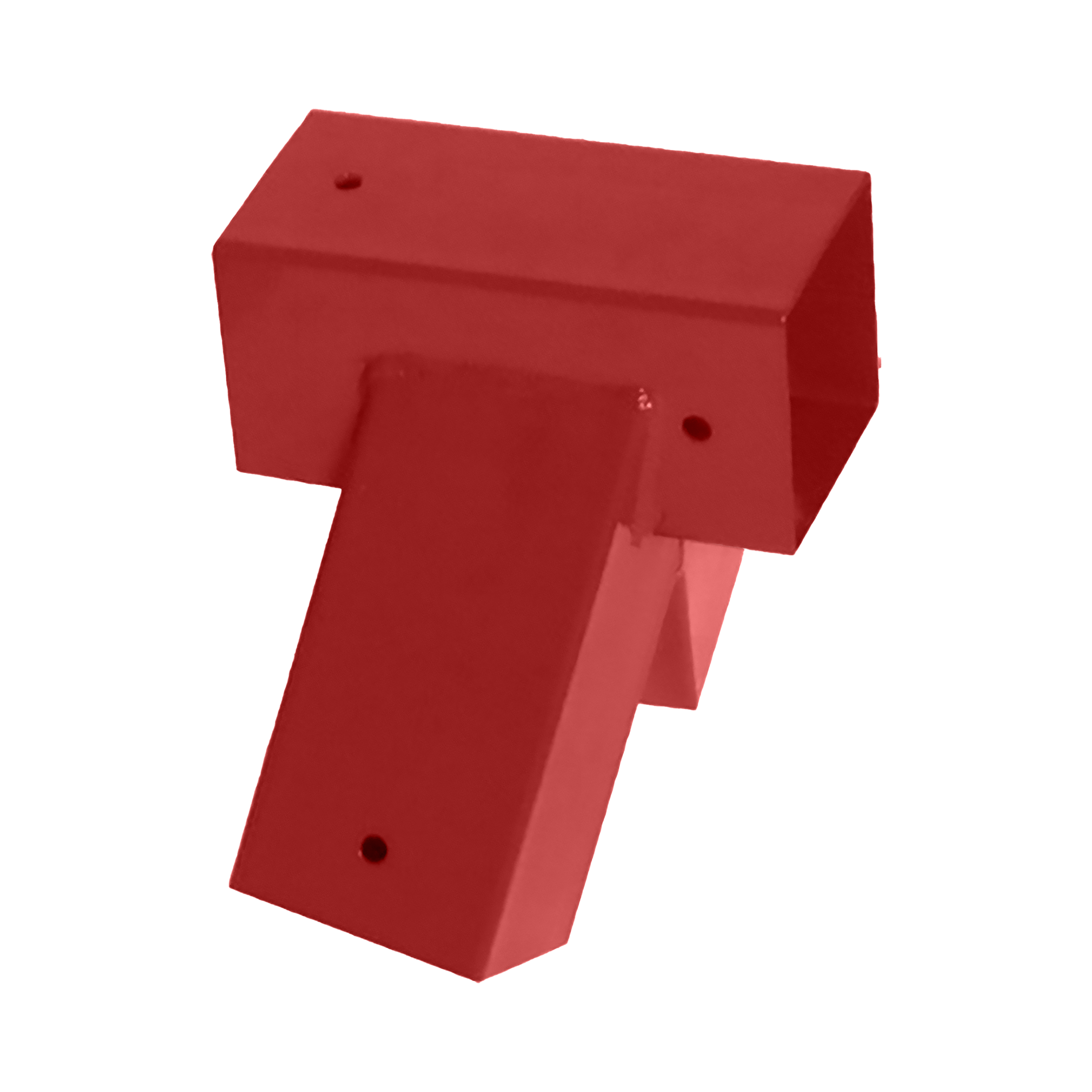 Vierkant-Träger-Verbindungs-T-Stück für Schaukel GHVK 90, 90x200 mm, rot, S235-Baustahl, Satz Elemente.