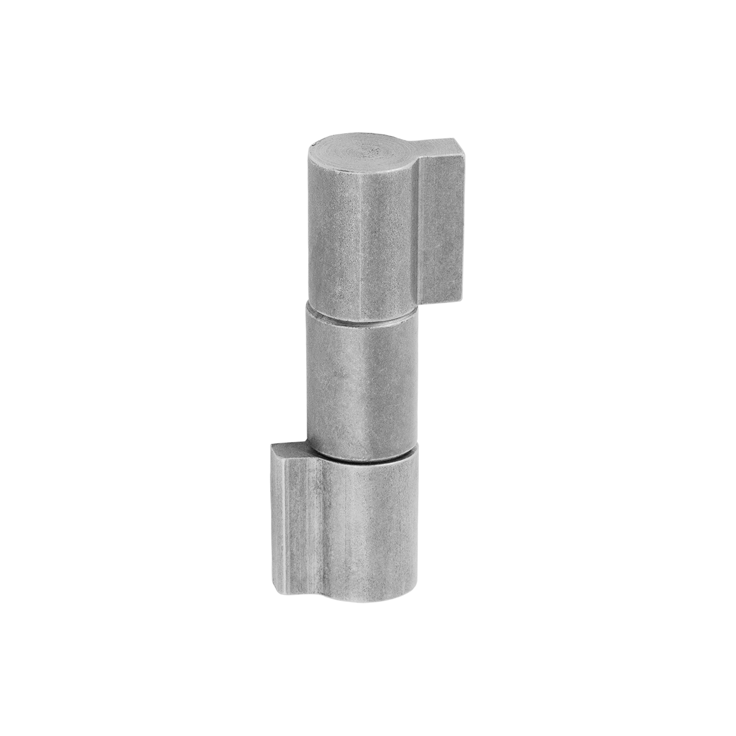 Gedrehtes Anschweißscharnier dreiteilig - ZASK | Ø 20 | 84 mm Dreiteiliges gedrehtes Scharnier zum Anschweißen an die Schlupftür ZASK 20/17, 7 mm, Stahl, 20x84x17 mm.