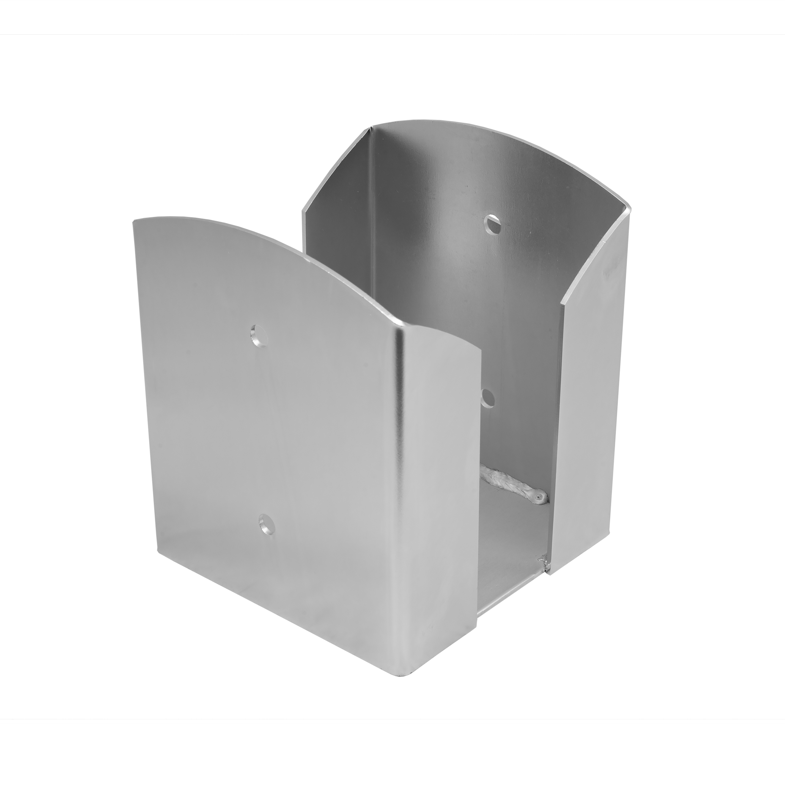 Podstawa słupa kotwa przykręcana podwójna prostokątna - PSPW | 160 mm | Srebrny