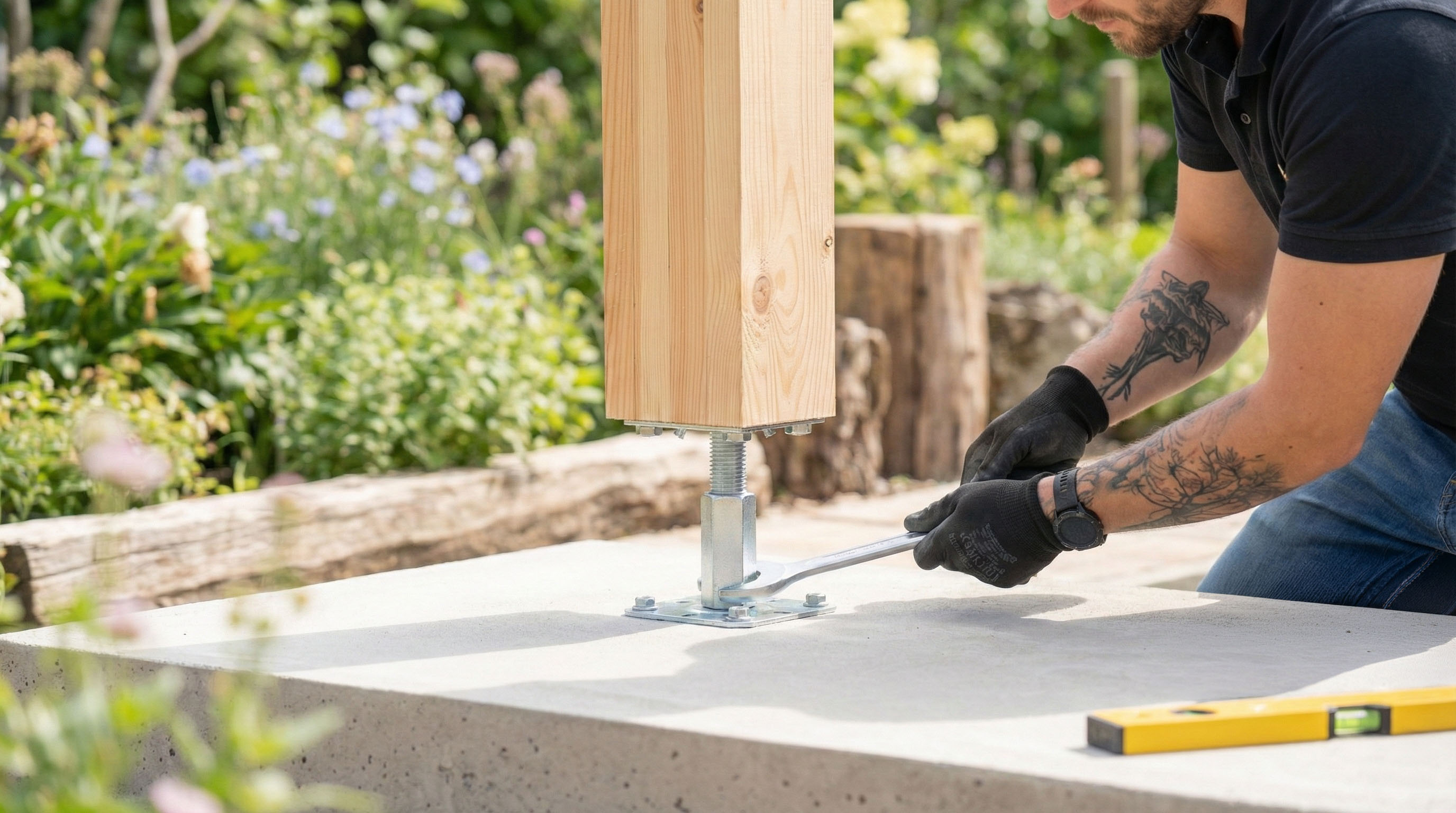 Jak zamocować podstawę słupa do betonu krok po kroku?