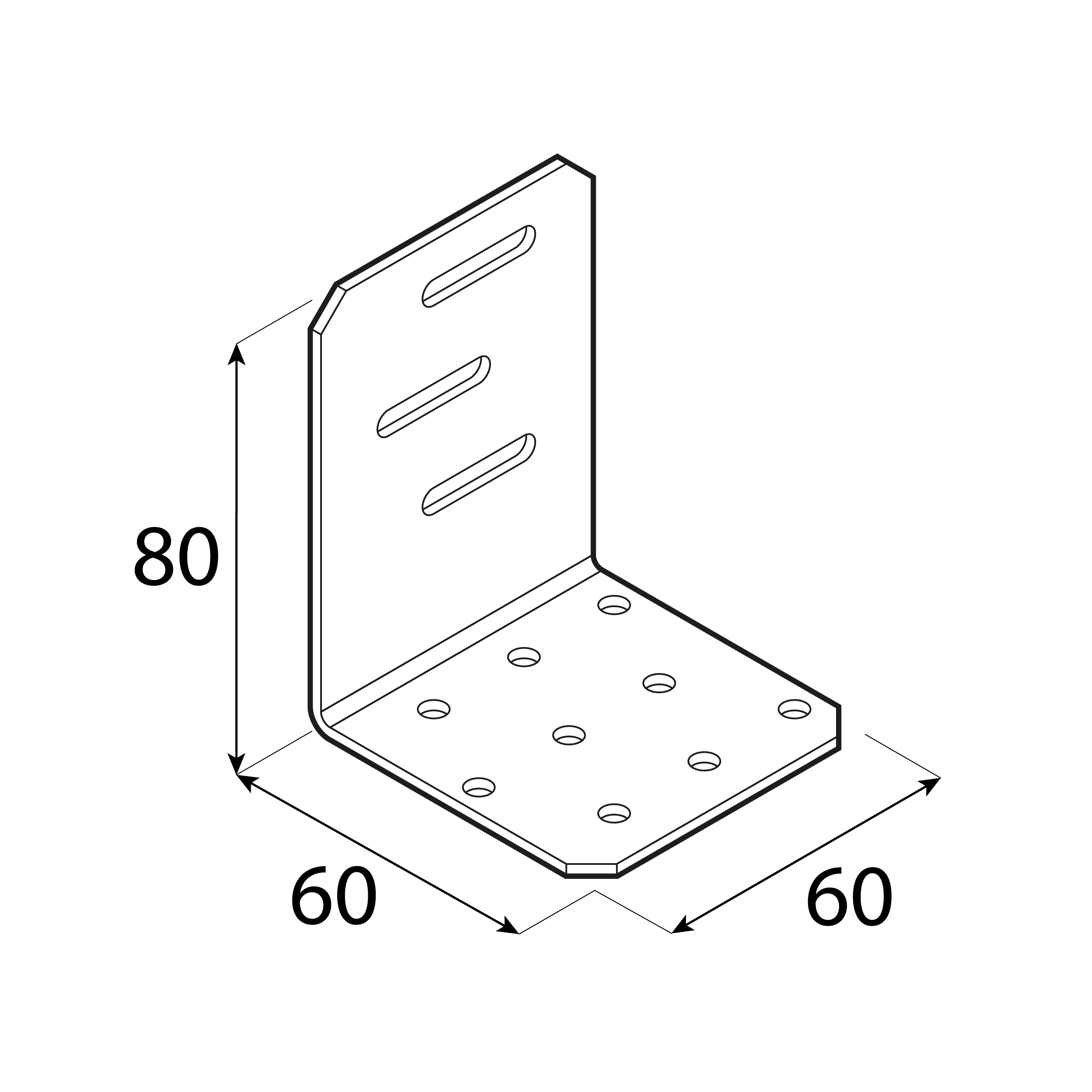 Kątownik montażowy z regulacją - KMR 1 | 80x60x60 mm | 2 mm Kątownik montażowy z regulacją - KMR 1 | 80x60x60 mm | 2 mm