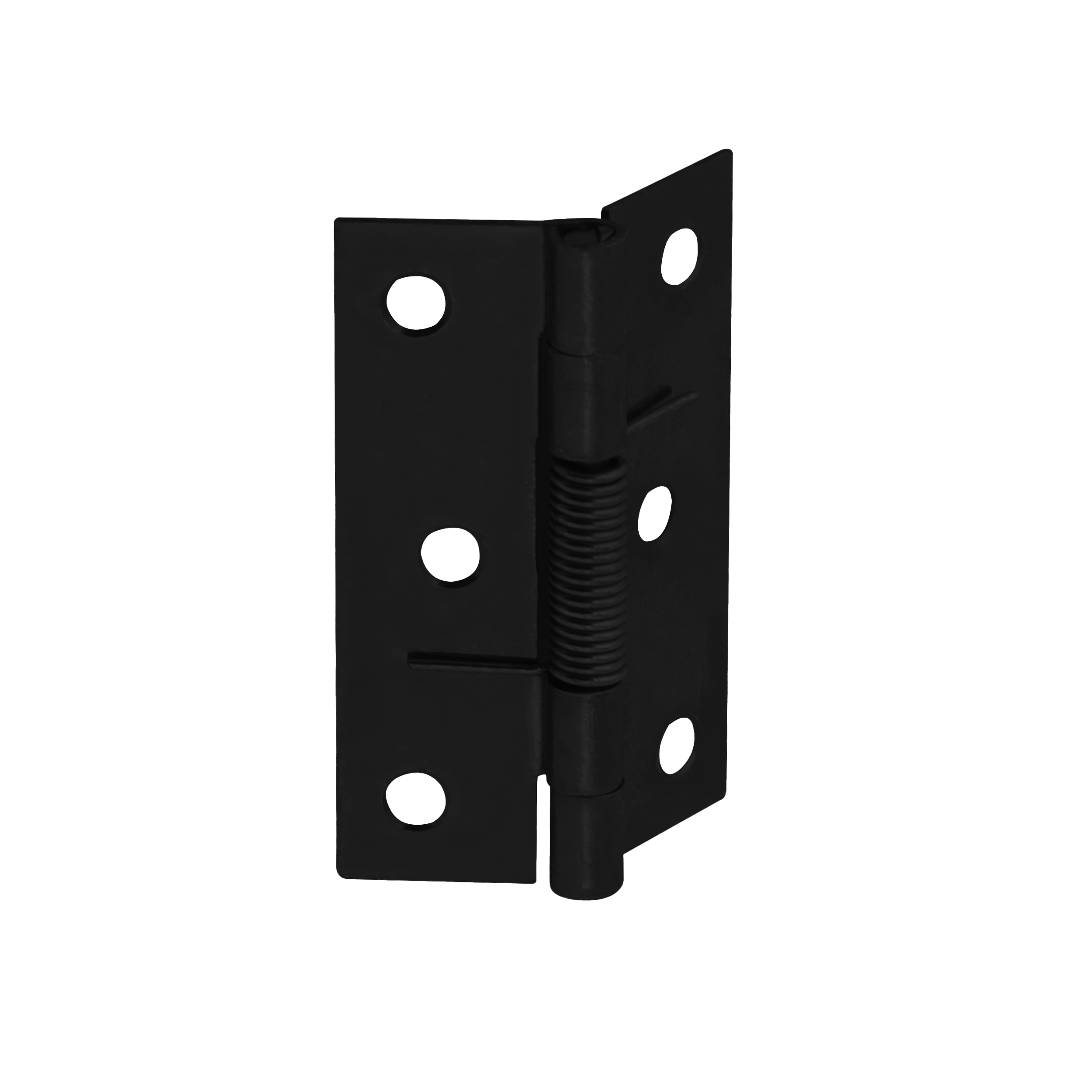 Federscharnier - ZSS | schwarz | 44x60 mm Selbstschließendes Flachbauscharnier mit Feder ZSS 60, 44 mm, schwarz, 60 mm, 60x44x1,0 mm.