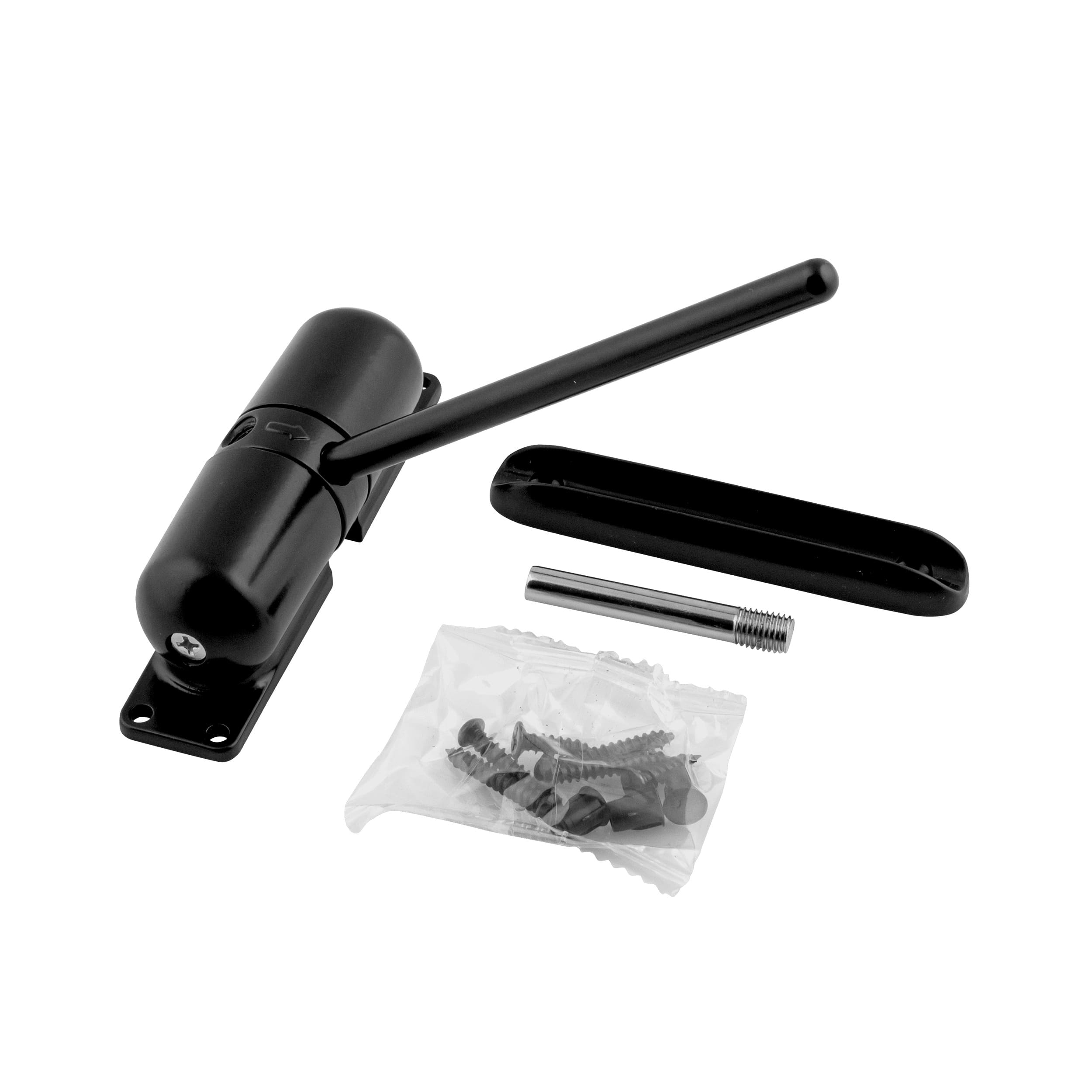 Gartentürschließer für Gartentor - WHD | schwarz | 120 mm Türschließer, Gartenschließer für WHD-Torpforte, schwarz, 120 mm, 120x30 mm, ZnAl, Schuss 1.