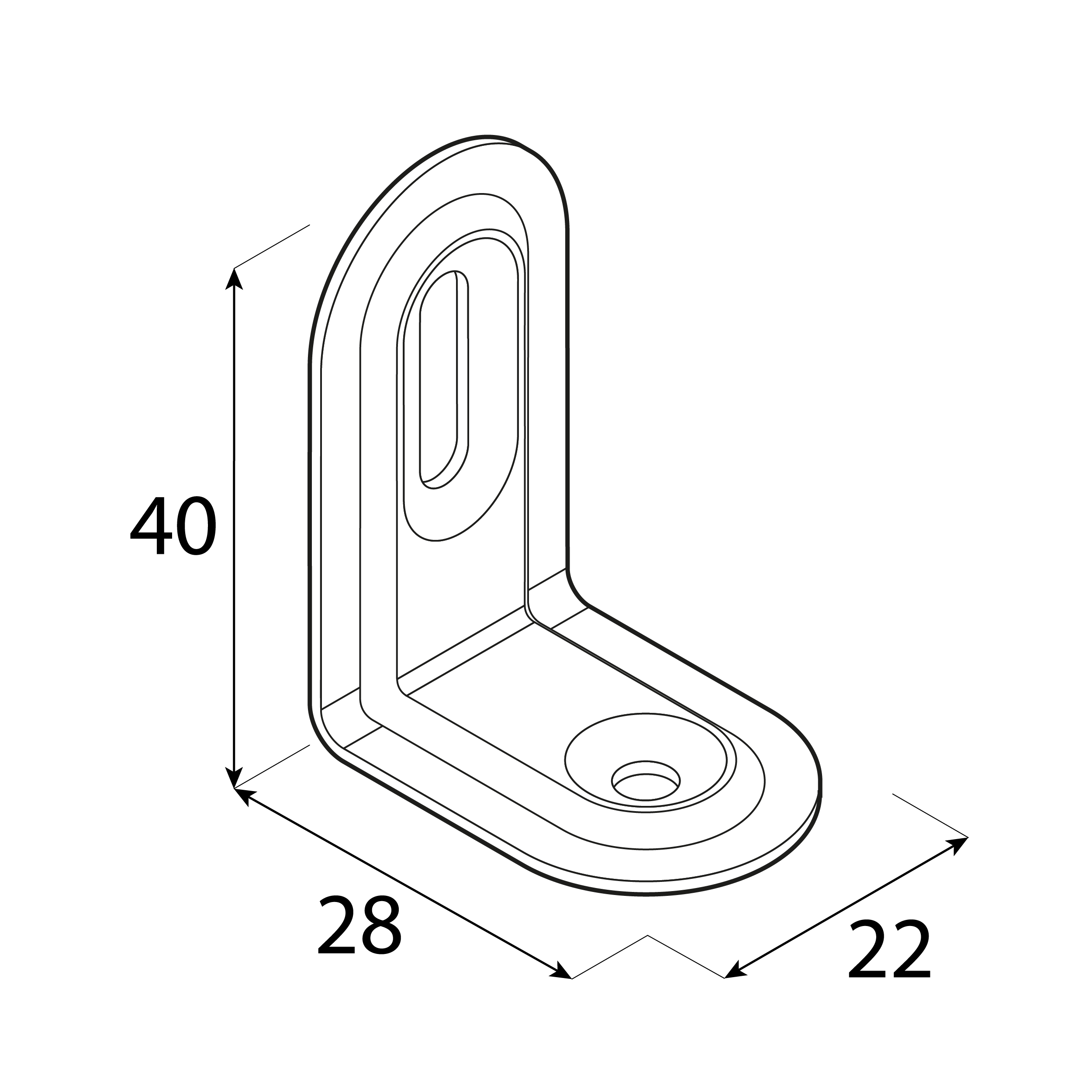 Kątownik montażowy stalowy z regulacją - FKS 2 BI | 40x28x22 mm | Biały Kątownik montażowy stalowy z regulacją - FKS 2 BI | 40x28x22 mm | Biały