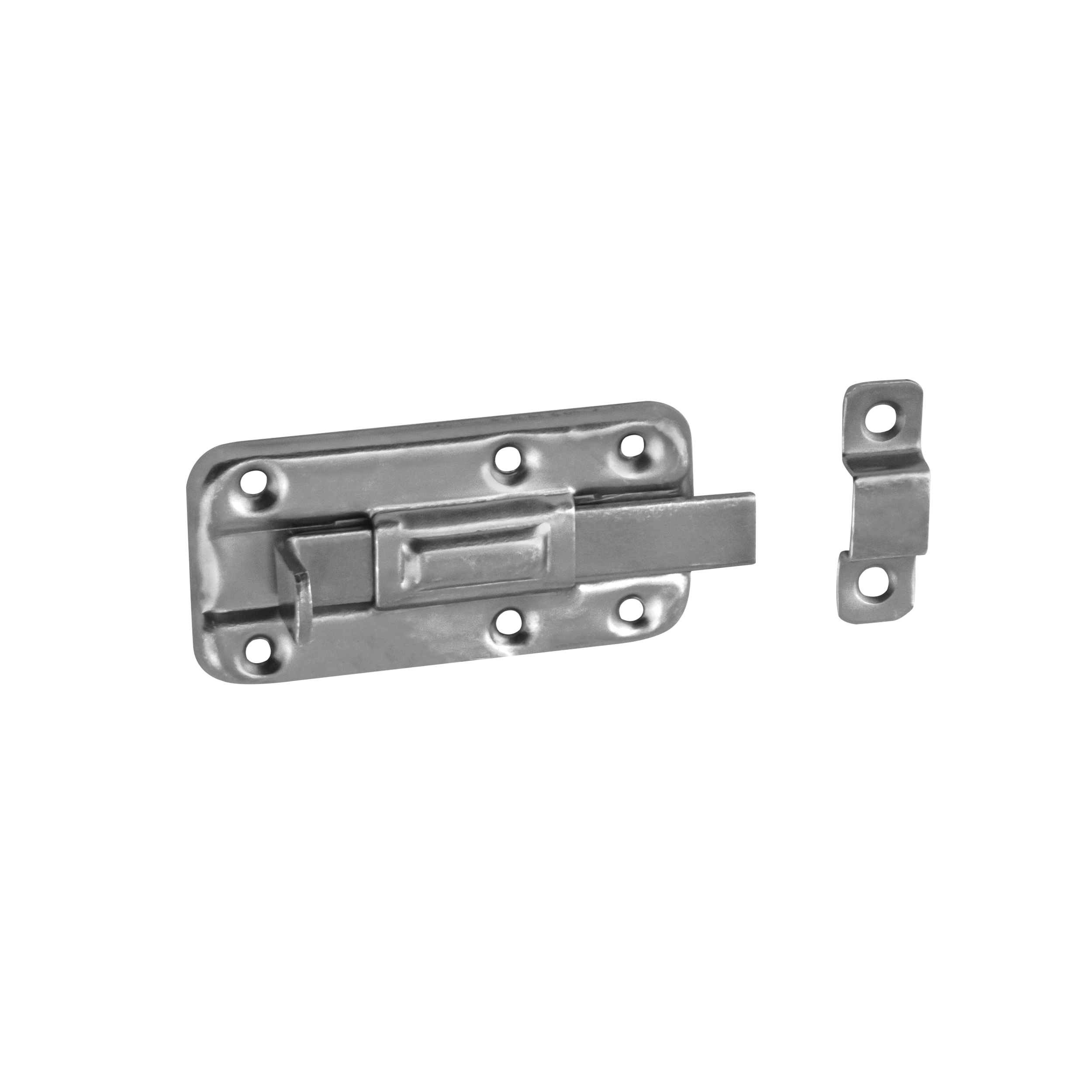 Schlossriegel mit geradem Riegel für Gartentore - WZTW | silber | 40 mm Fallenschloss mit geradem Riegel für WZTW-Tore, silber, 80 mm, 80 x 40 x 1,0 mm, Baustahl DC01.
