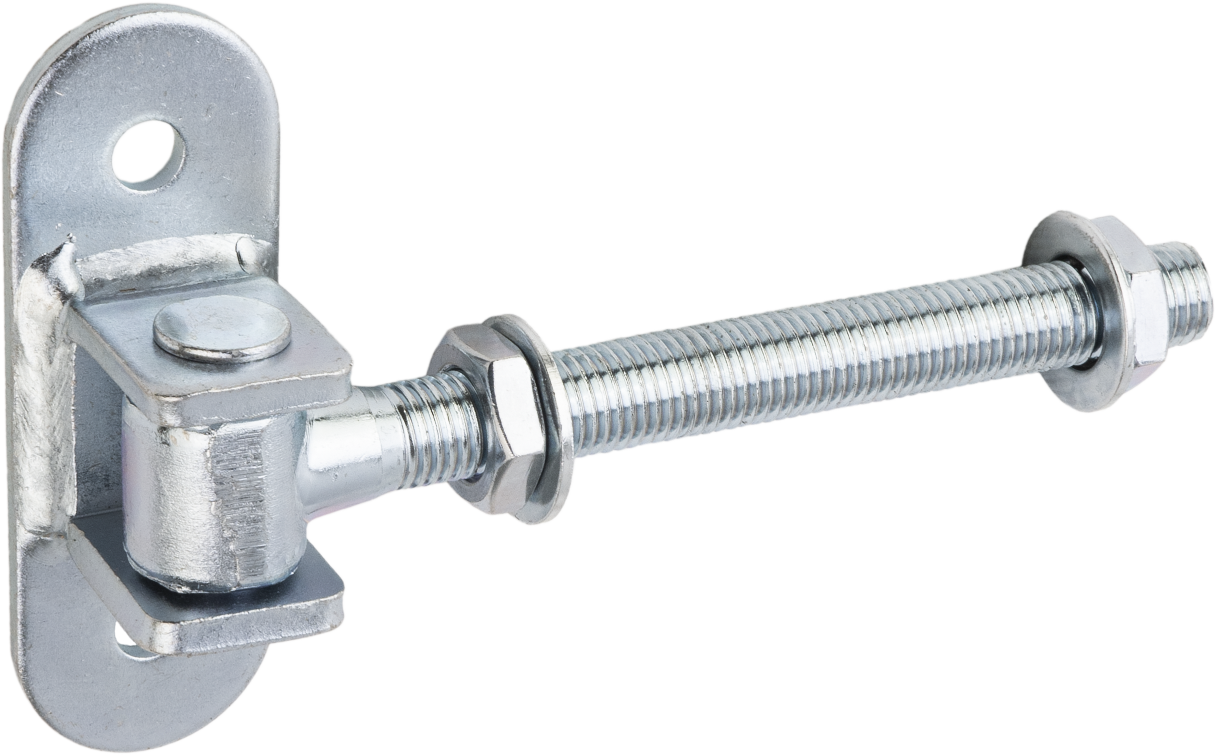 Verstellbares Scharnier mit Durchgang - ZRW 16/130 | silber | M16 Verstellbares Scharnier mit Durchgang ZRW 16/130, silber, M16, 115x40x5,0 mm, DC01 Baustahl, Schuss 2.